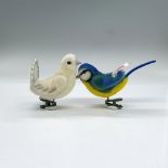 2pc Steiff Stuffed Bird Ornaments, Dove and Blaumeise