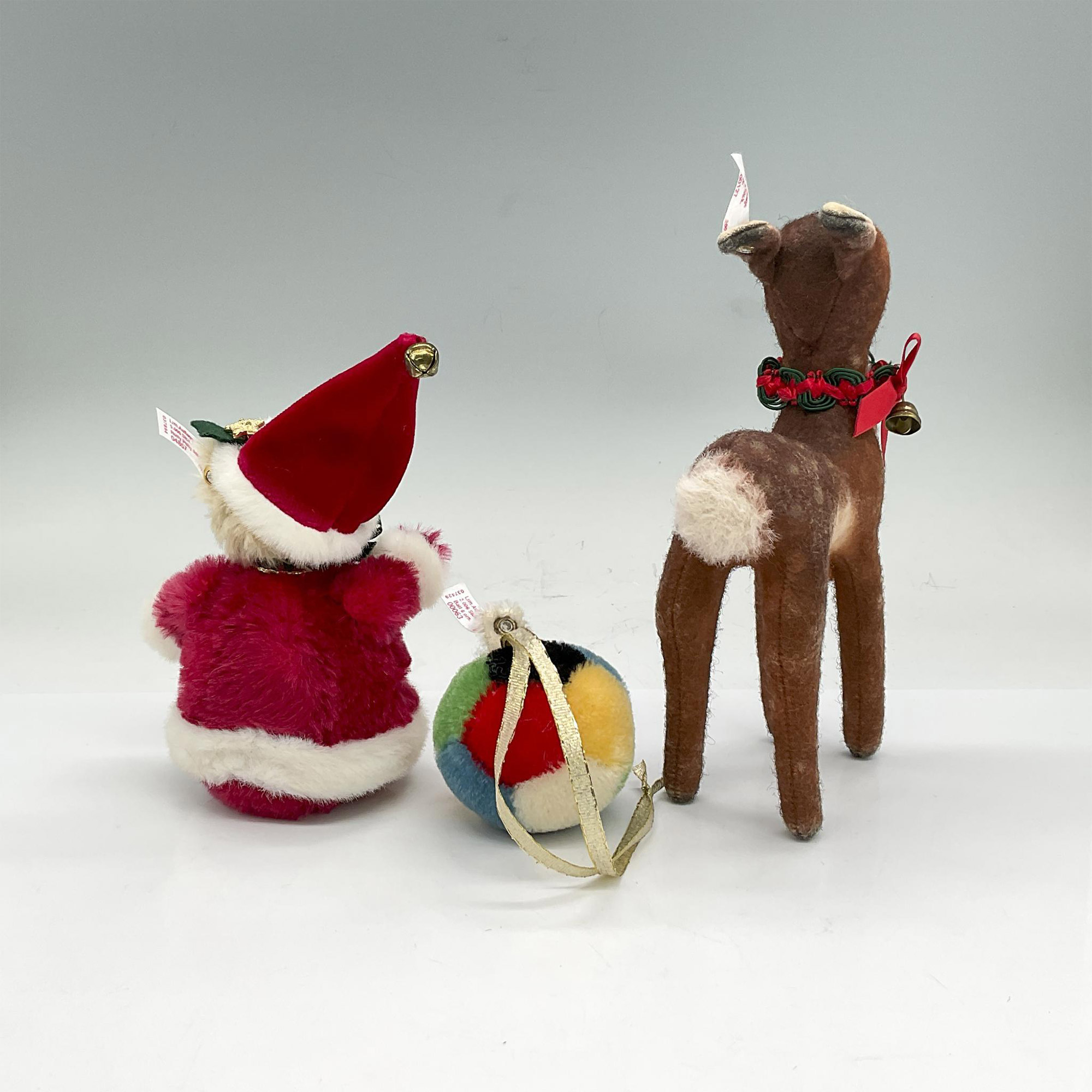 3pc Steiff Christmas Figures and Ornament, Bear/Deer/Ball - Bild 2 aus 4