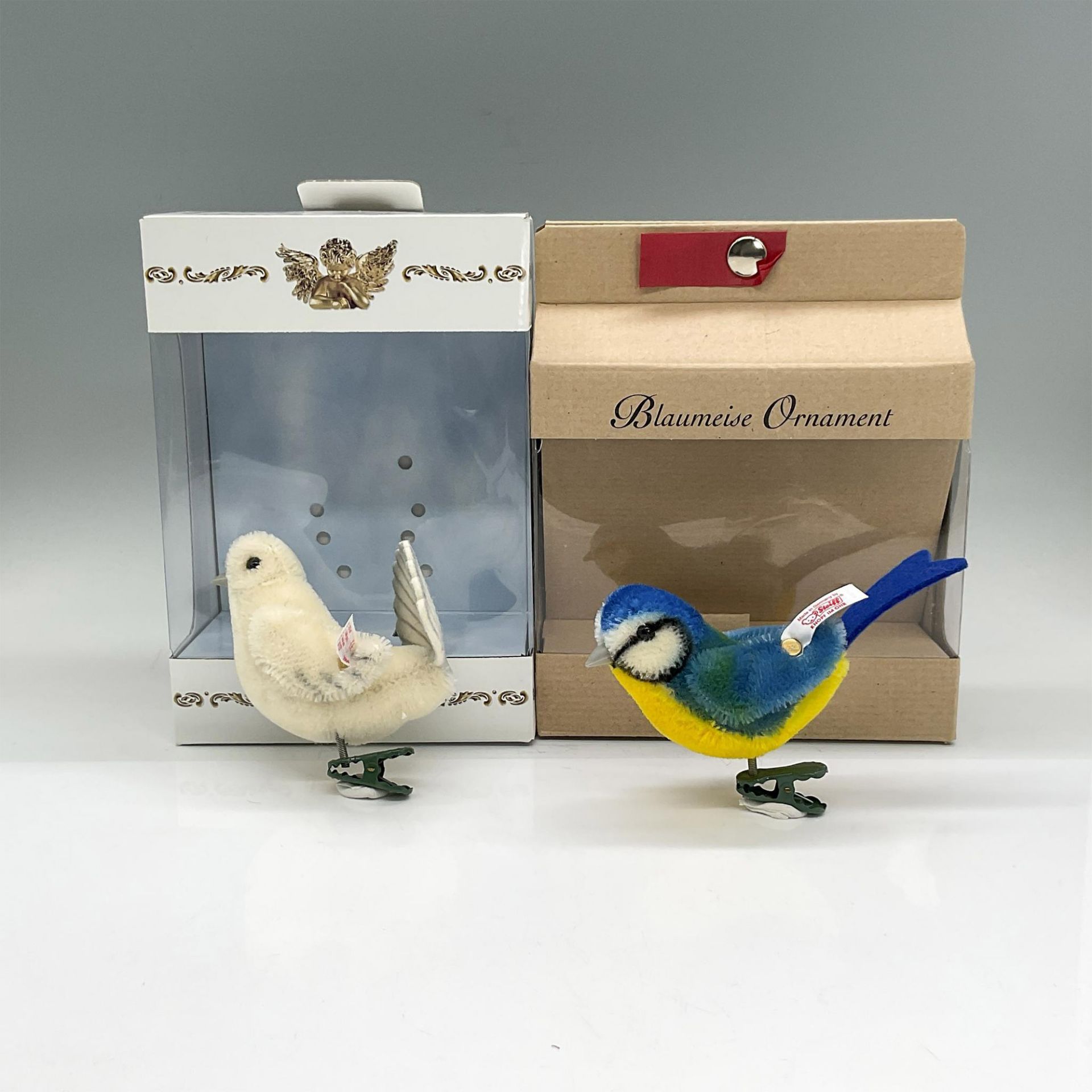 2pc Steiff Stuffed Bird Ornaments, Dove and Blaumeise - Bild 4 aus 4