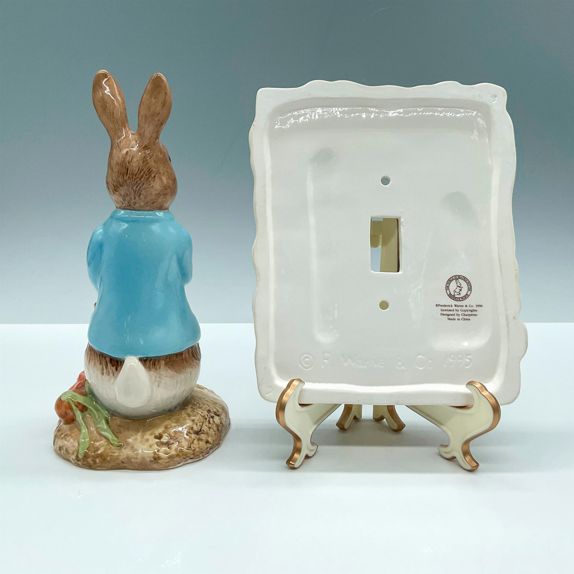 2pc Royal Albert Beatrix Potter Figurines, Peter Rabbit - Image 2 of 3