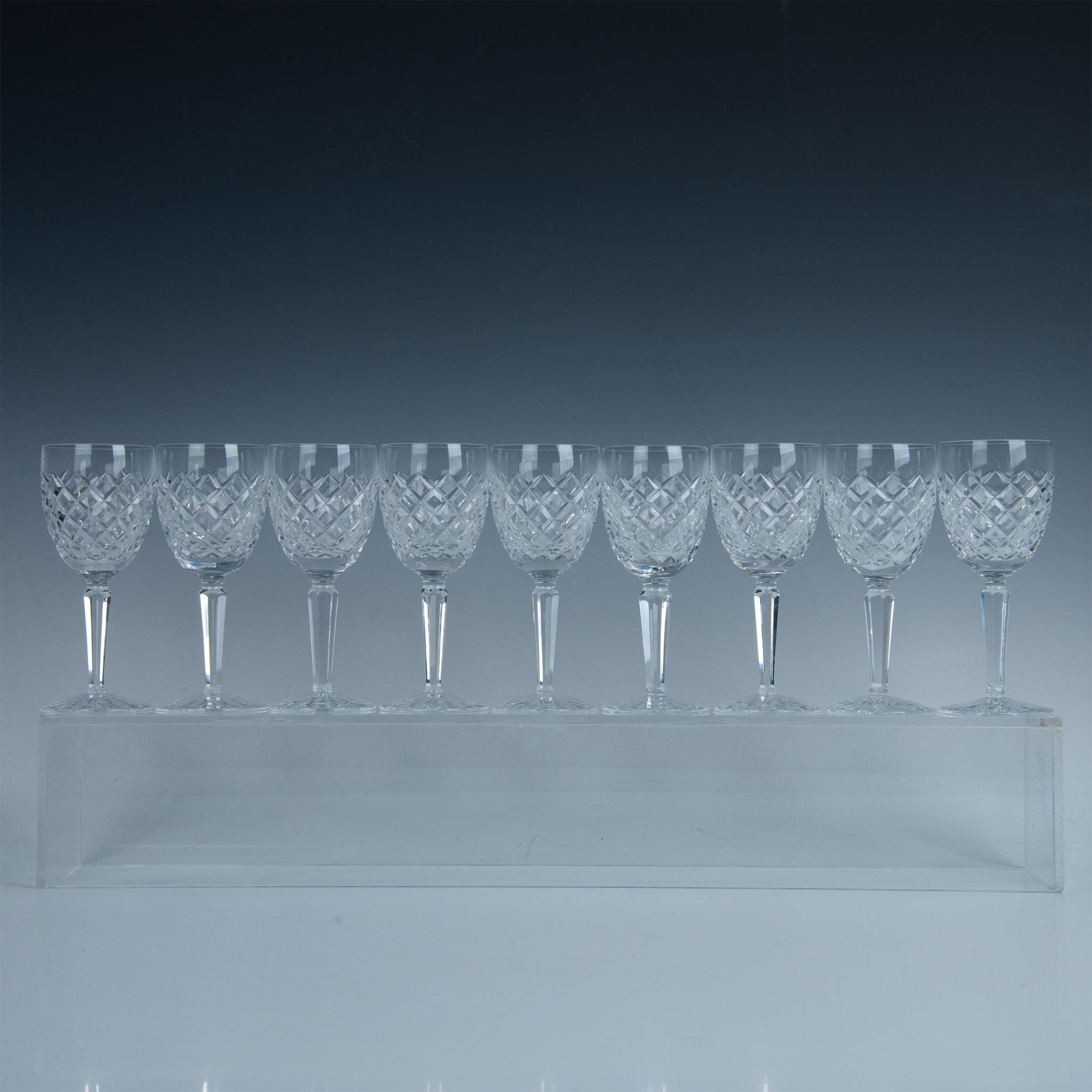9pc Waterford Crystal White Wine Glasses, Comeragh - Bild 3 aus 6