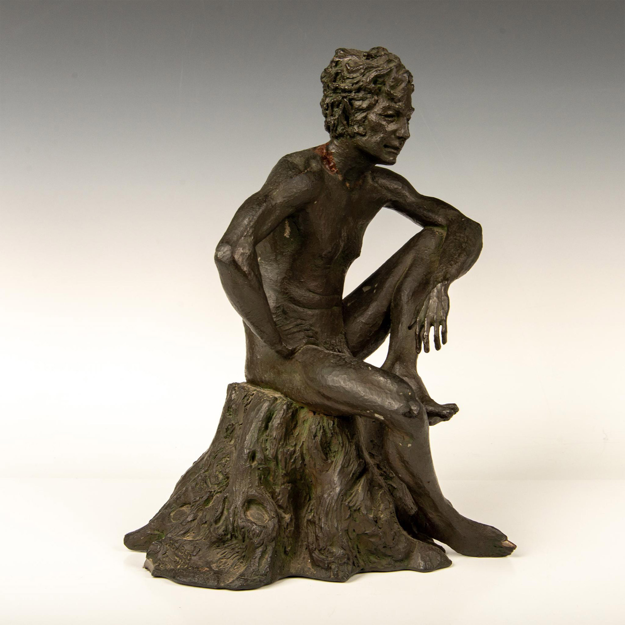 Mahonri Young, Sculpture of a Nude Seated Male, Signed - Image 9 of 11