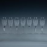 7pc Waterford Crystal Champagne Flutes, Comeragh