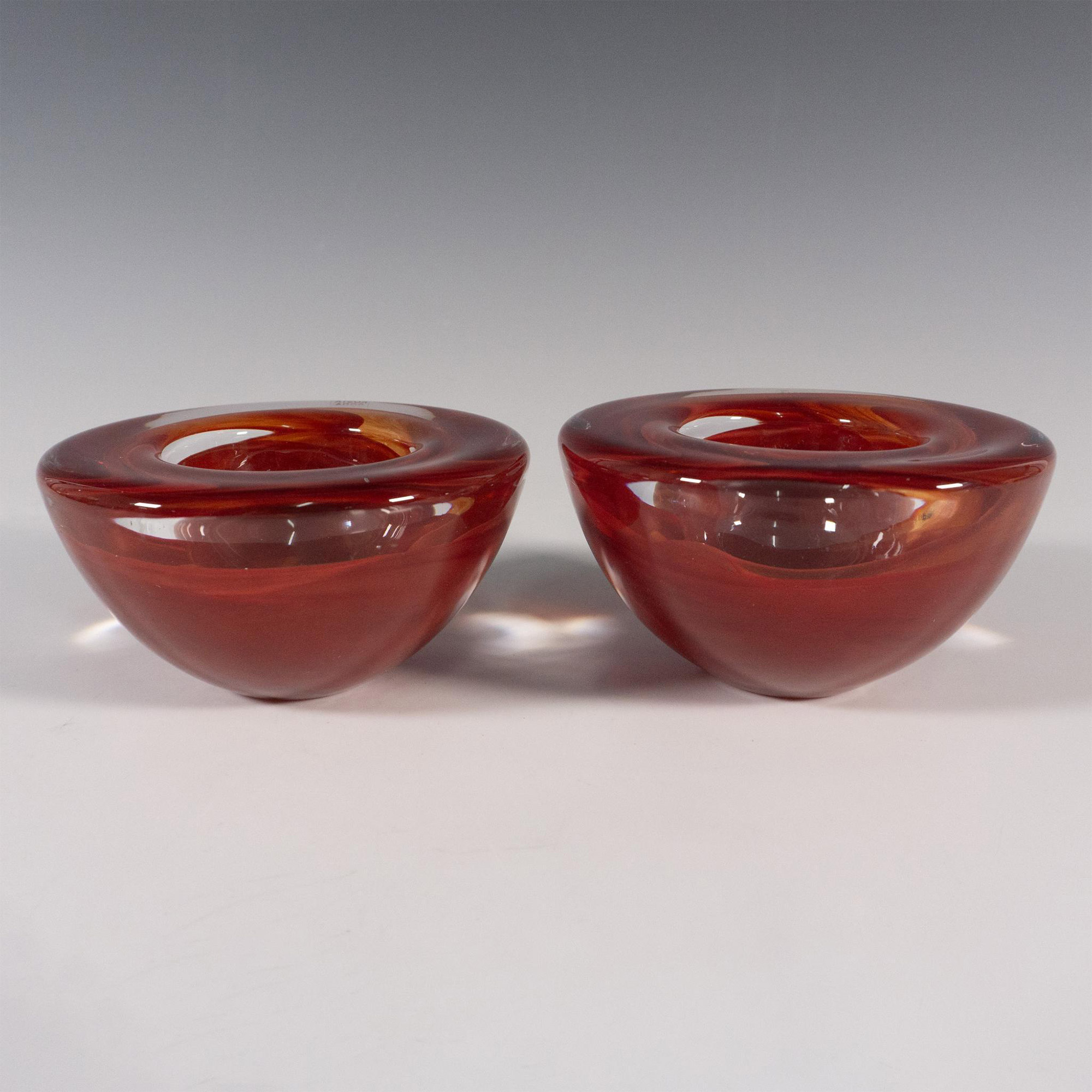 Pair of Kosta Boda by Anna Ehrner Candle Holders, Atoll - Image 2 of 4