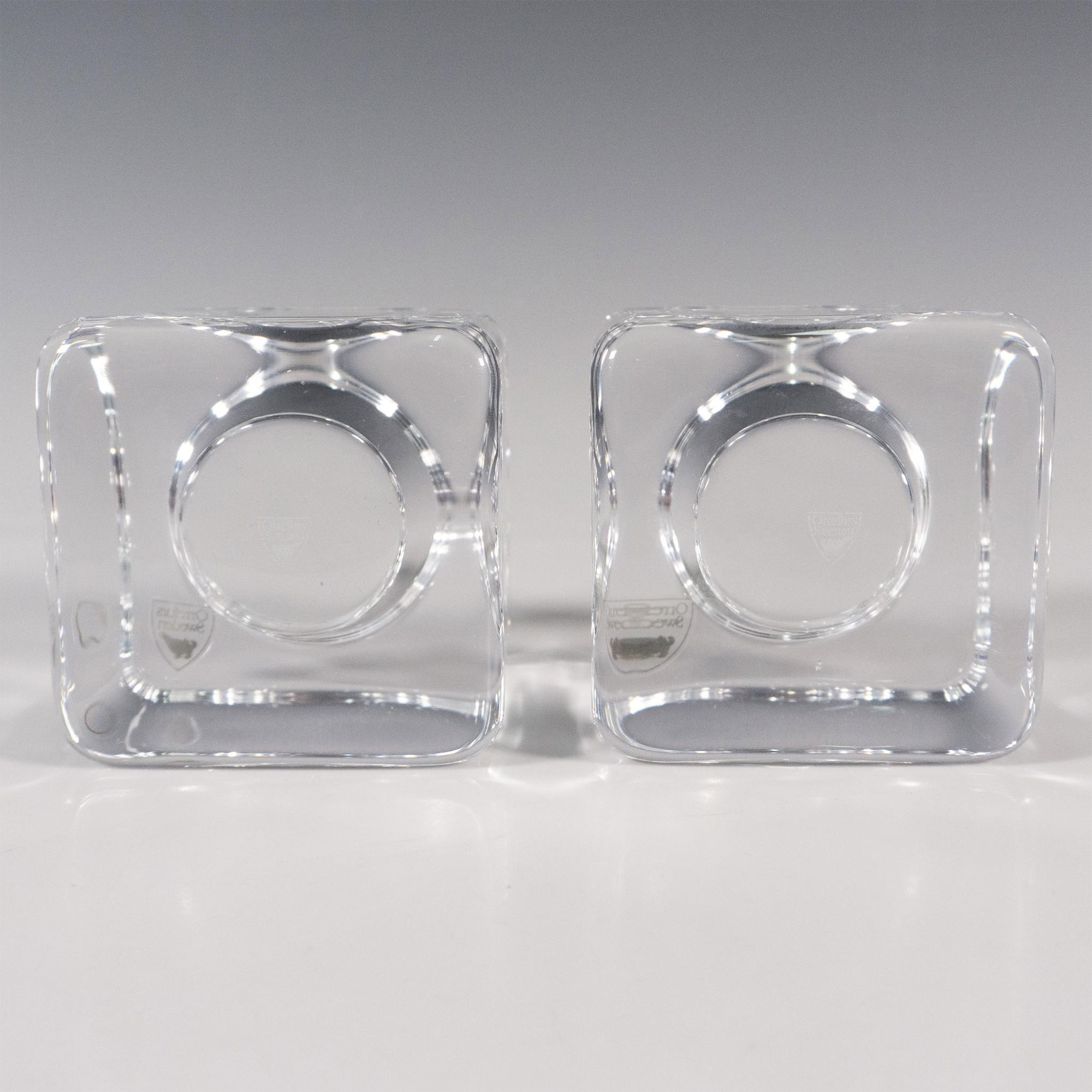 Pair of Orrefors by Goran Warff Candle Holders, Ice Cube - Image 3 of 3