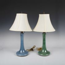 2pc Art Deco Style Aladdin Glass Lamp Bases