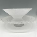 2pc Kosta Boda Art Glass Limelight Cake Stand & Bowl