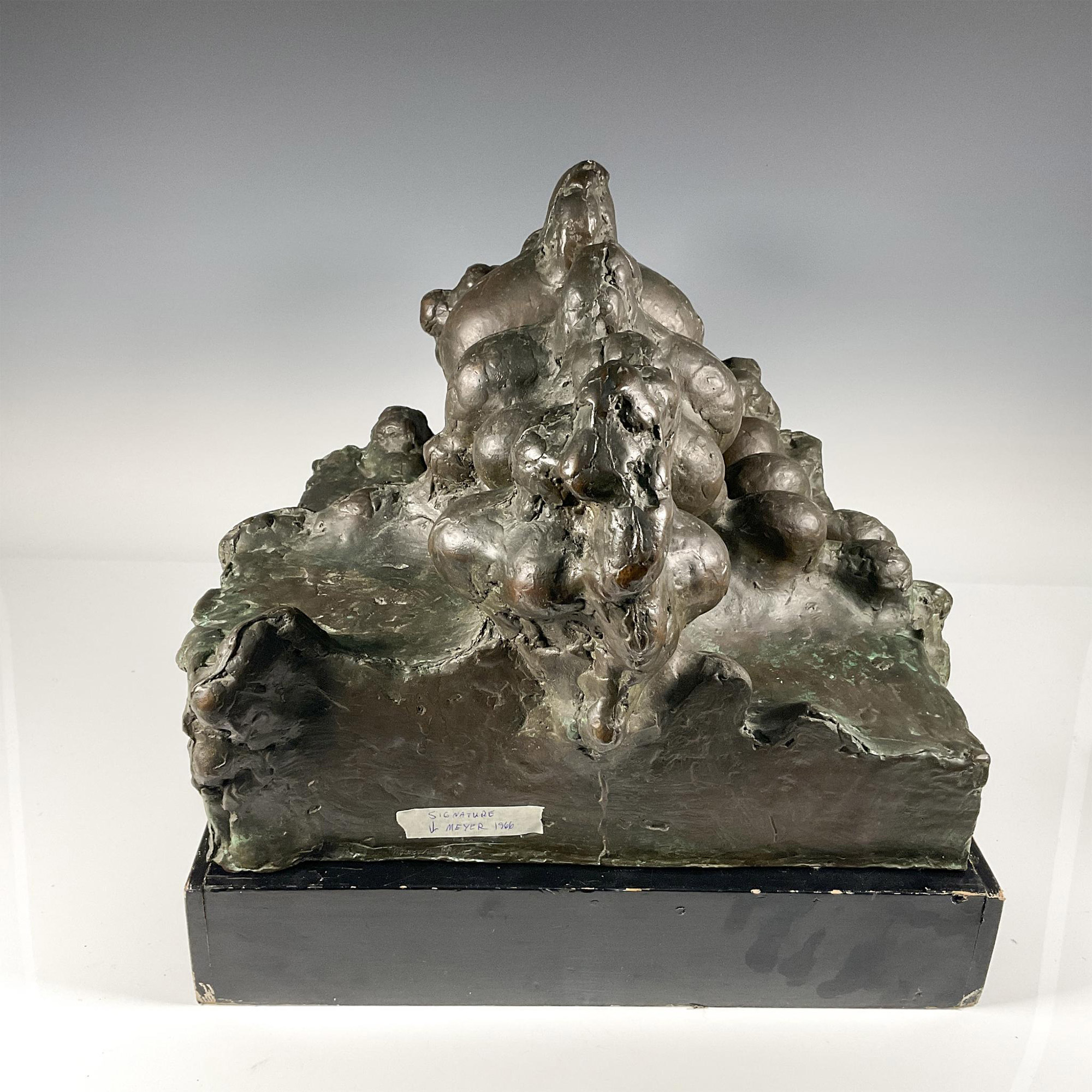 Abstract Cast Metal Sculpture, Signed - Image 4 of 6