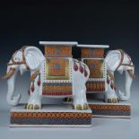 Pair of Vintage Ceramic Indian Elephant Plant Stands