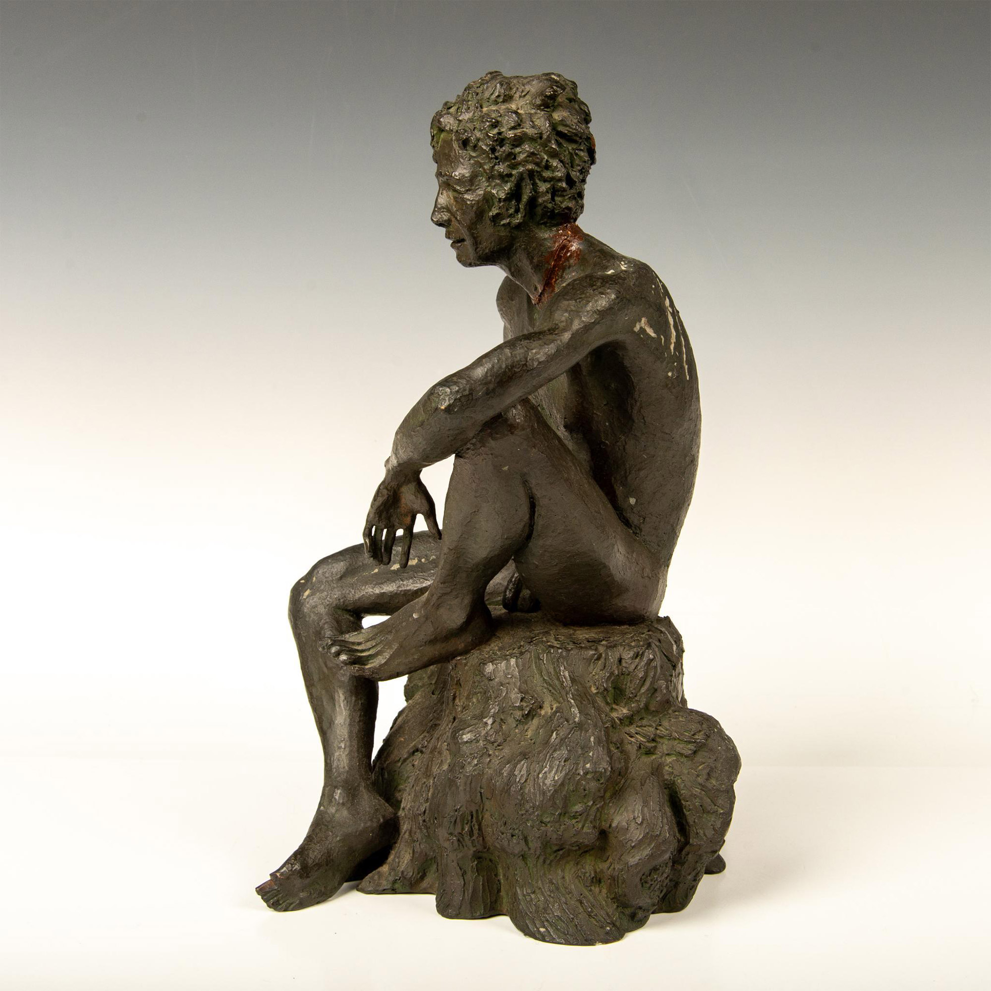 Mahonri Young, Sculpture of a Nude Seated Male, Signed - Image 4 of 11