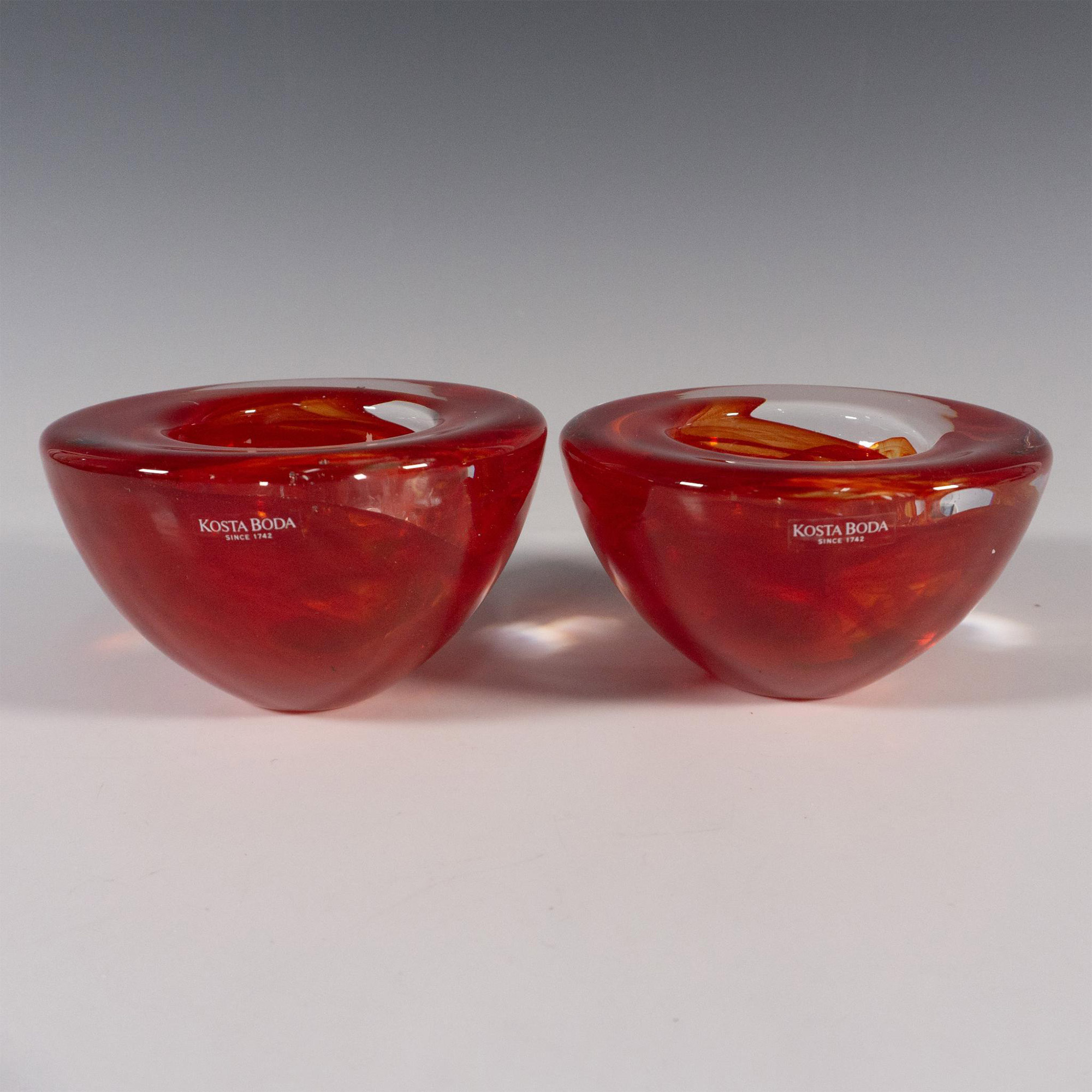 Pair of Kosta Boda by Anna Ehrner Candle Holders, Atoll