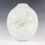 White Swirled Art Glass Vase