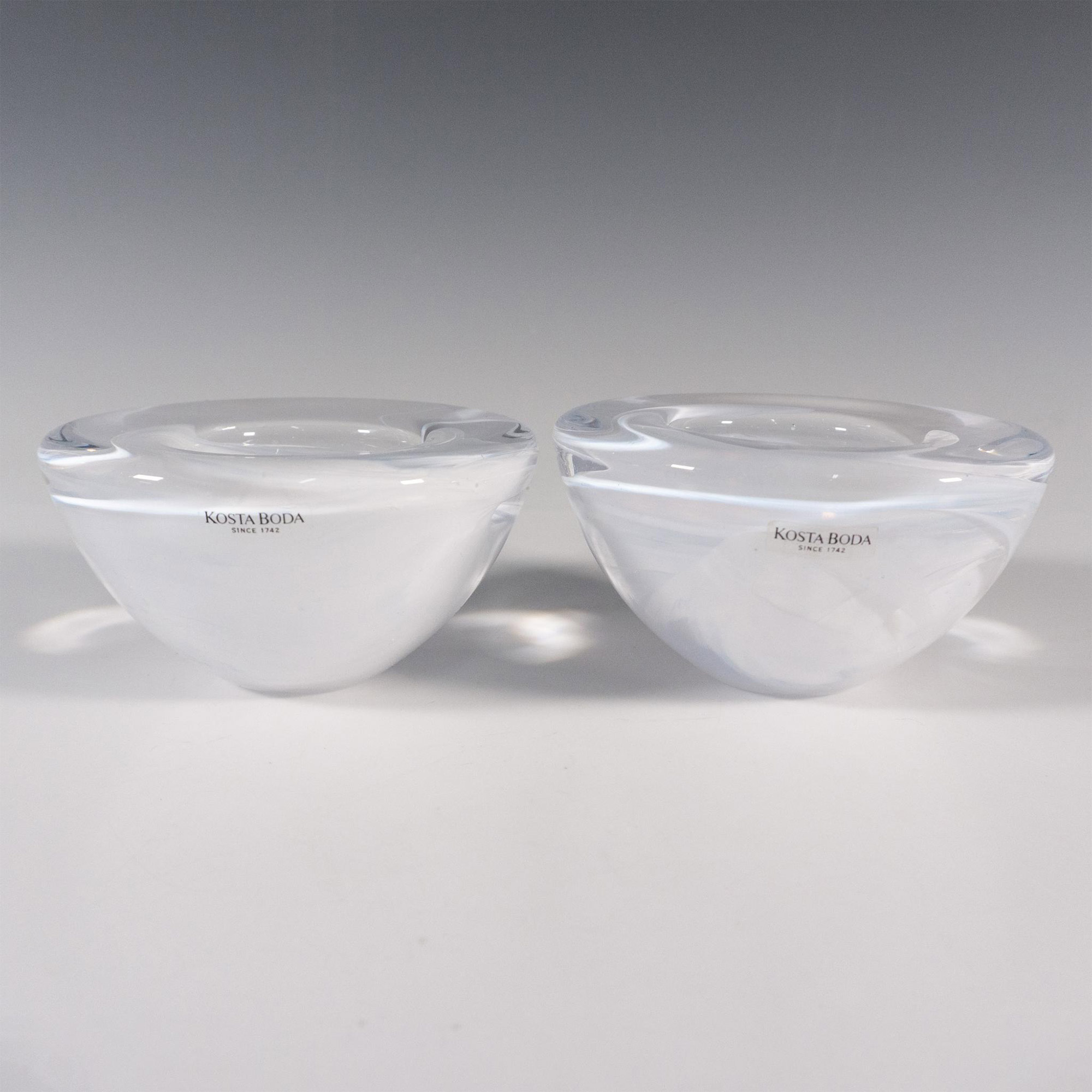 Pair of Kosta Boda by Anna Ehrner Candle Holders, Atoll