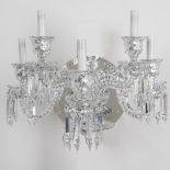 Baccarat Crystal Bambous 5 Arm Wall Sconce