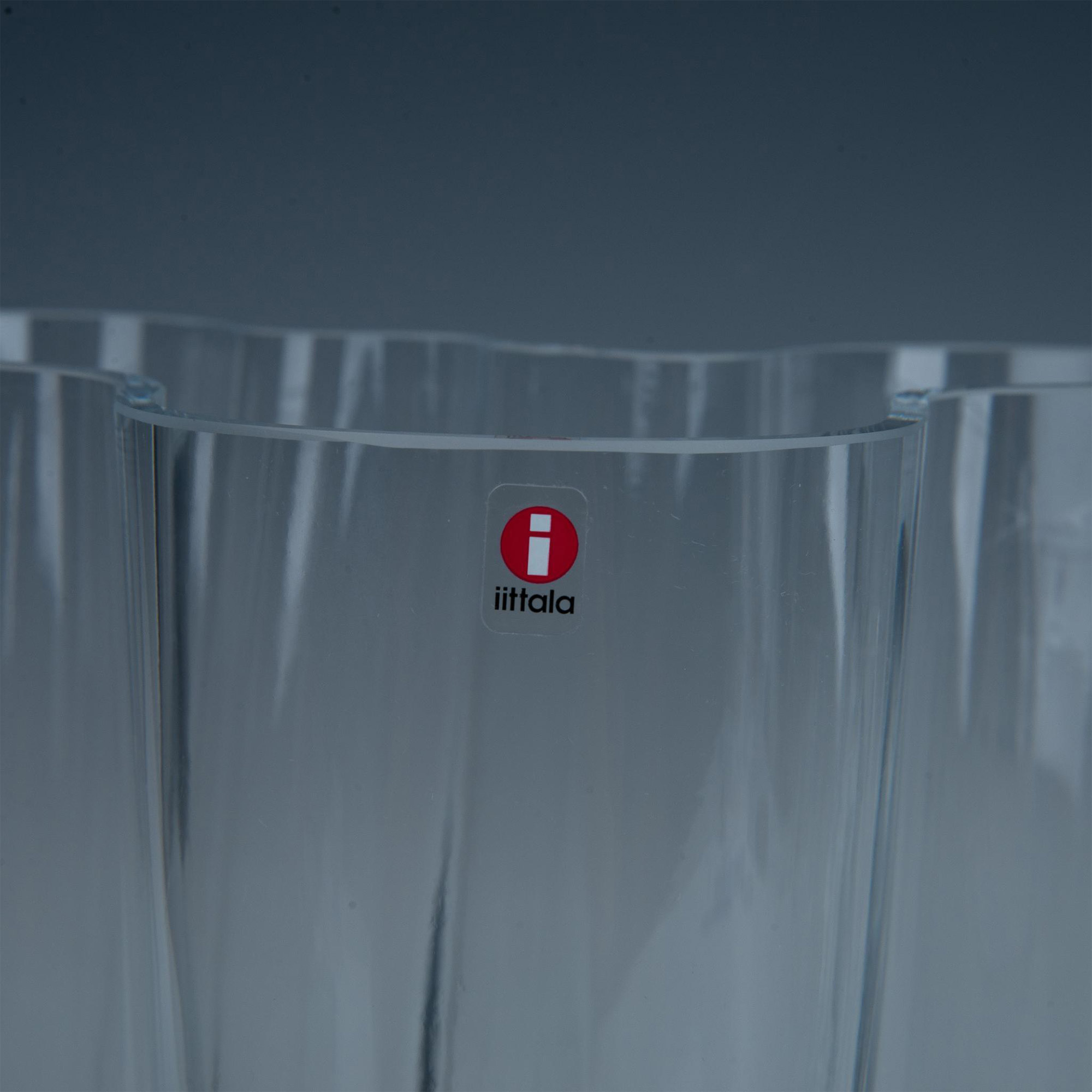 2pc Iittala Clear Glass Vases, Alvar Aalto Collection - Image 2 of 5