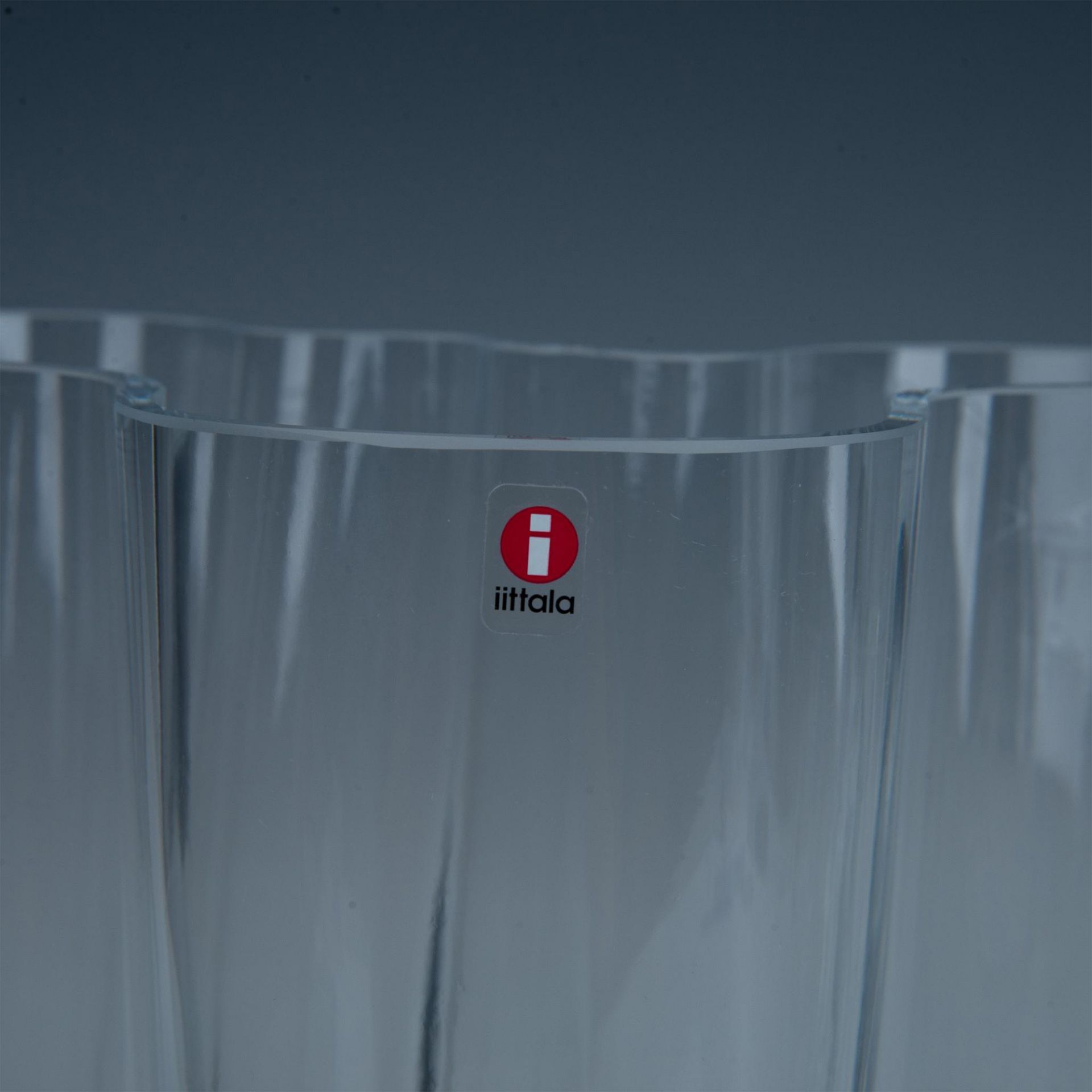 2pc Iittala Clear Glass Vases, Alvar Aalto Collection - Image 2 of 5