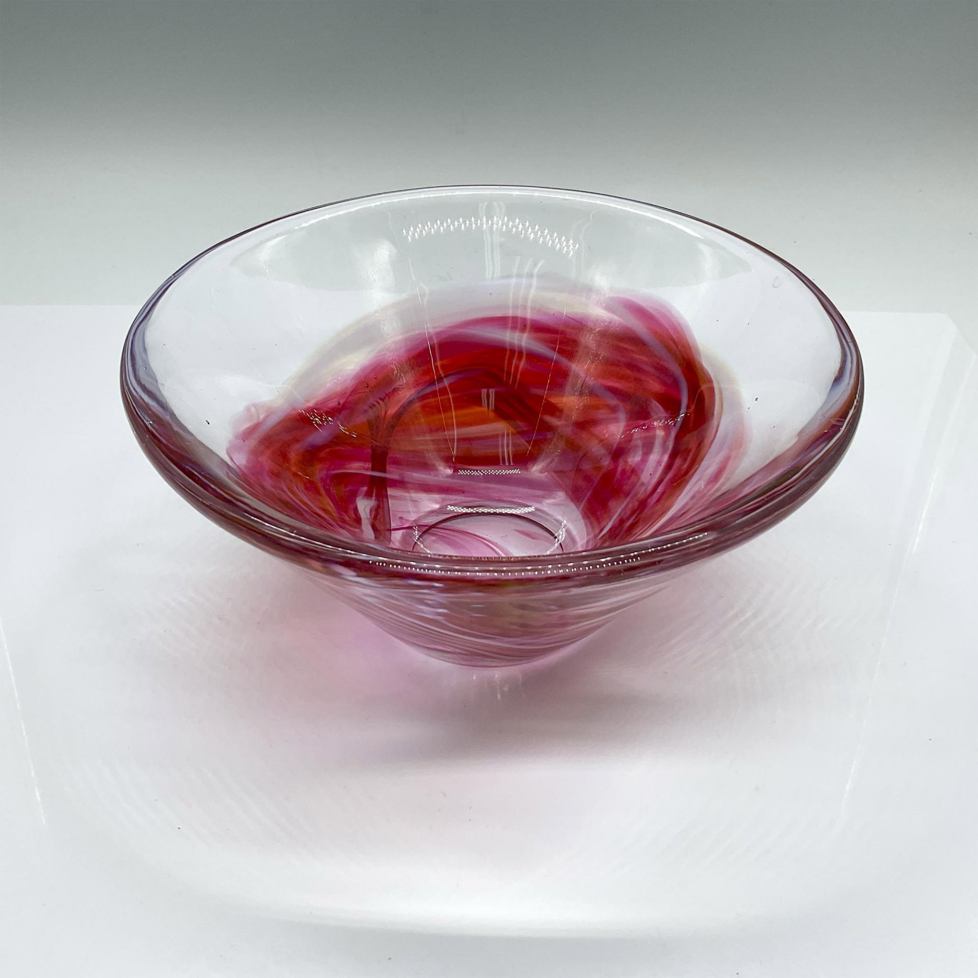 Kosta Boda Pink Swirl Bowl, Mine Pink - Bild 2 aus 3