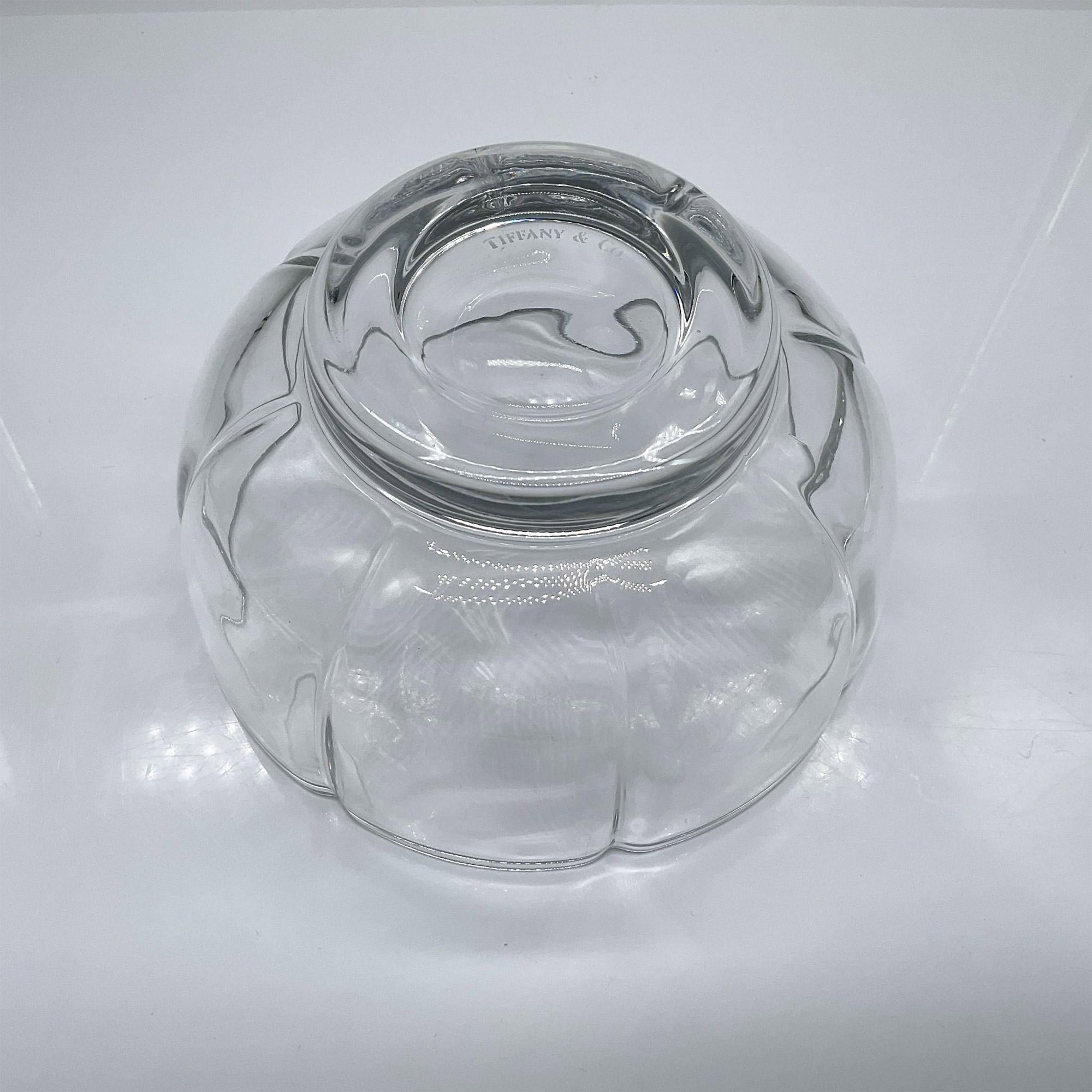 Tiffany & Co. Round Crystal Bowl, Melon - Image 2 of 2