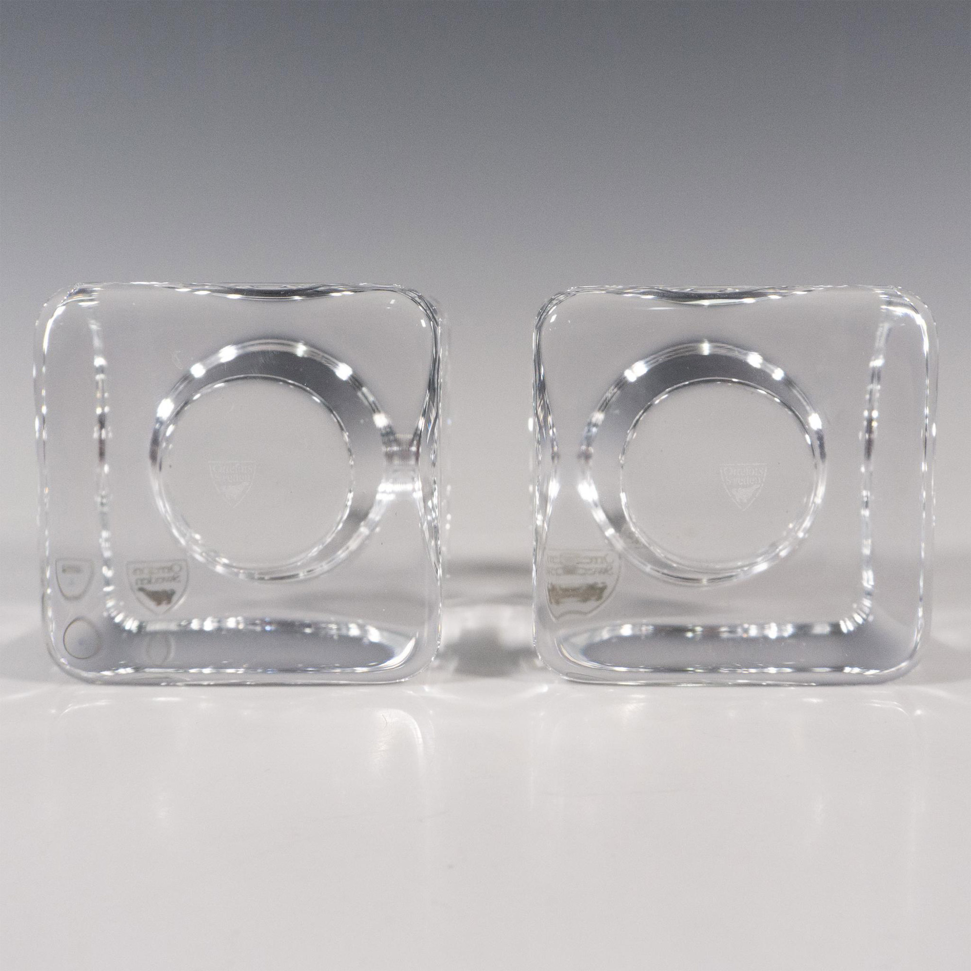 Pair of Orrefors by Goran Warff Candle Holders, Ice Cube - Image 3 of 3