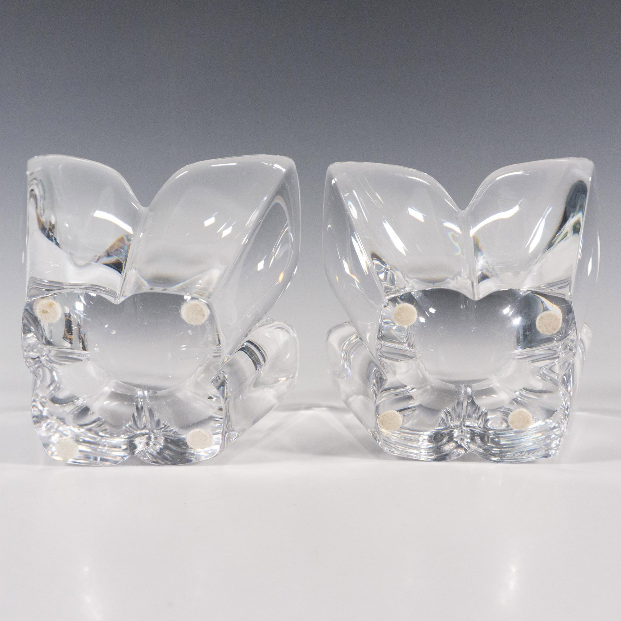 Pair of Orrefors Crystal Candle Holders, Lotus - Image 3 of 4