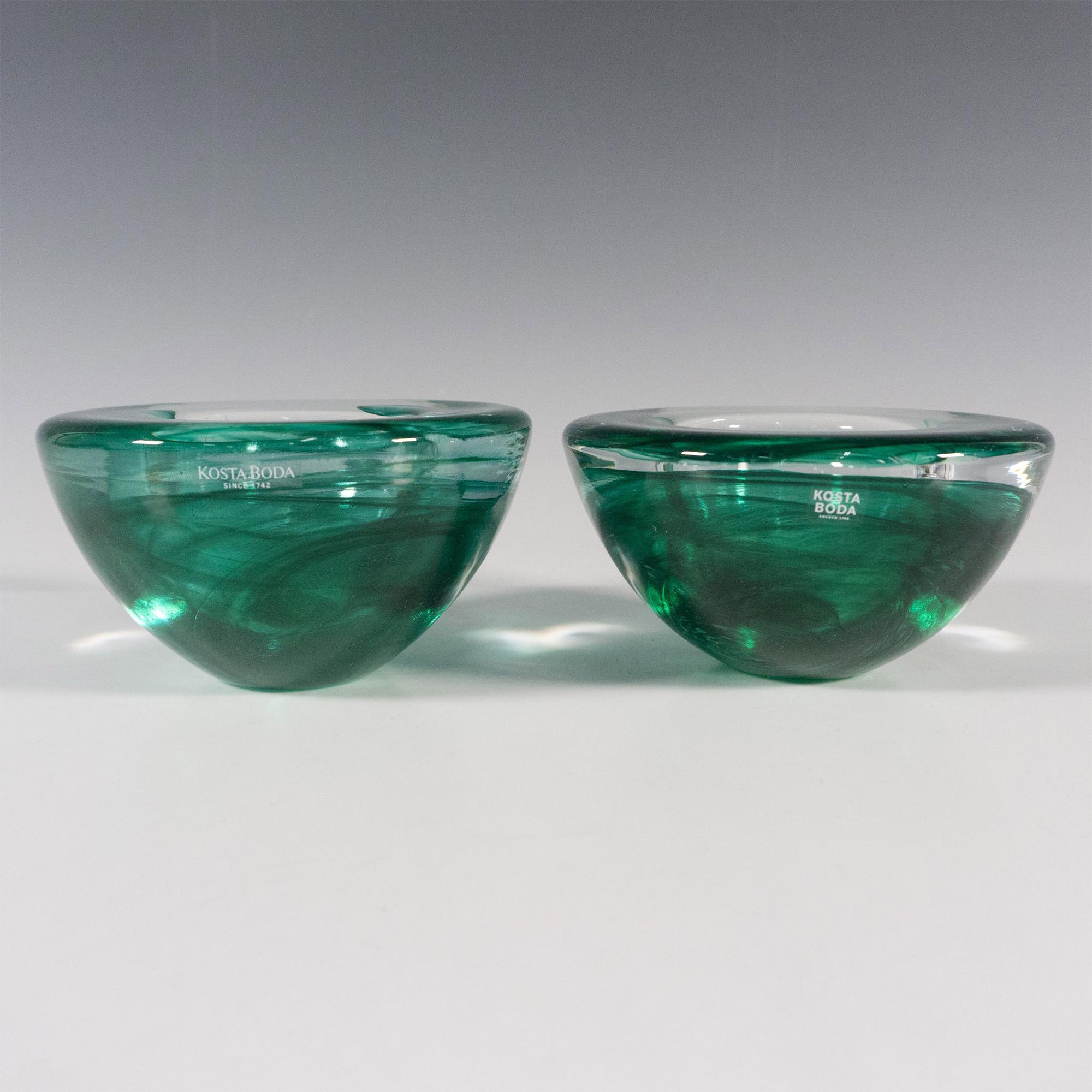 Pair of Kosta Boda by Anna Ehrner Candle Holders, Atoll