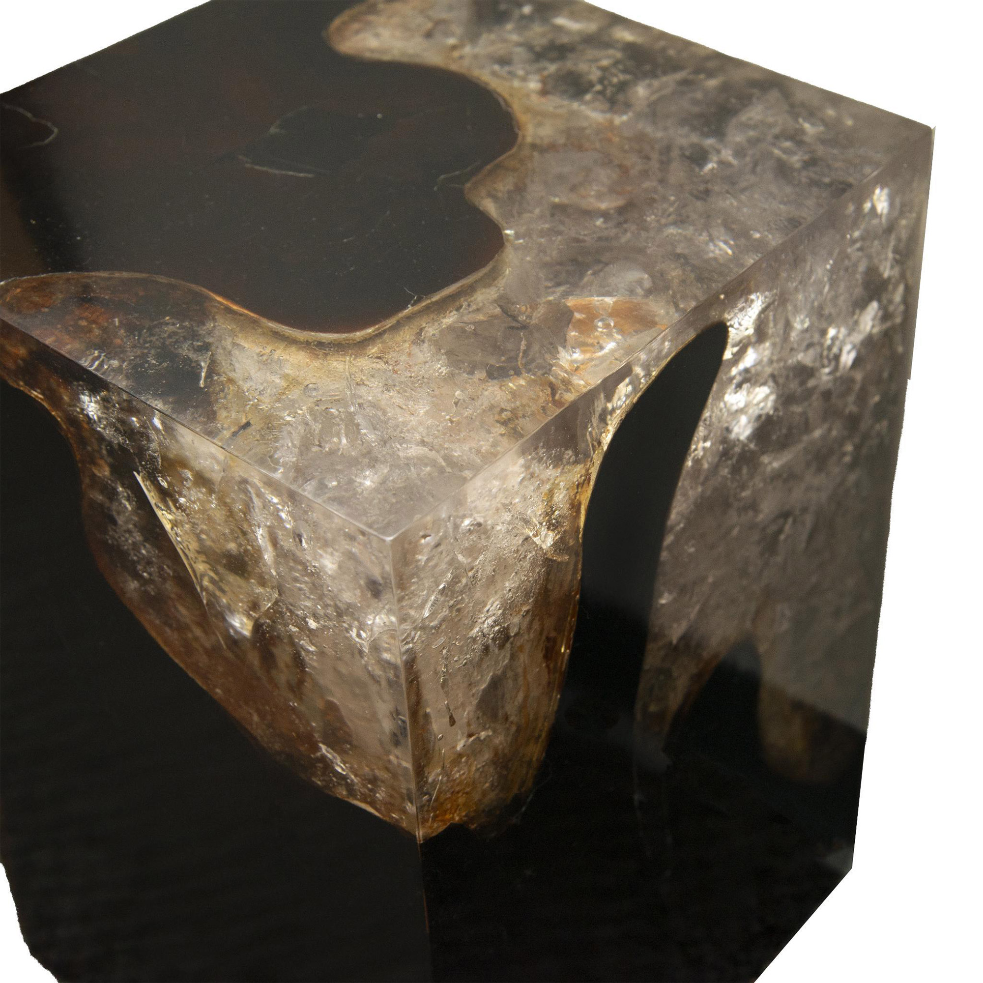 Andrianna Shamaris Cracked Resin Side Table - Image 3 of 4