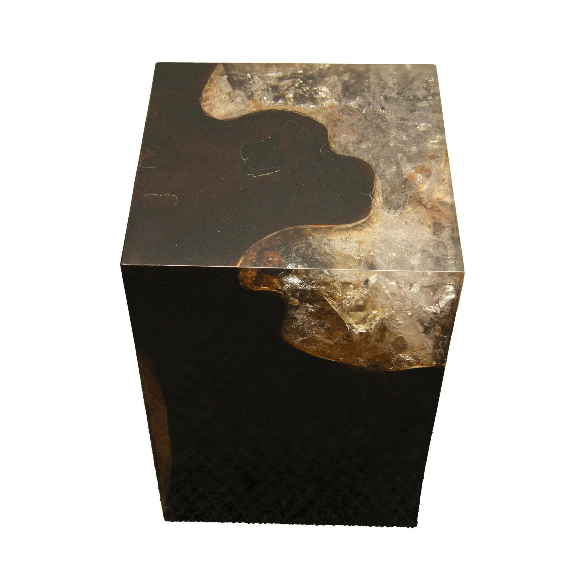 Andrianna Shamaris Cracked Resin Side Table - Image 2 of 4