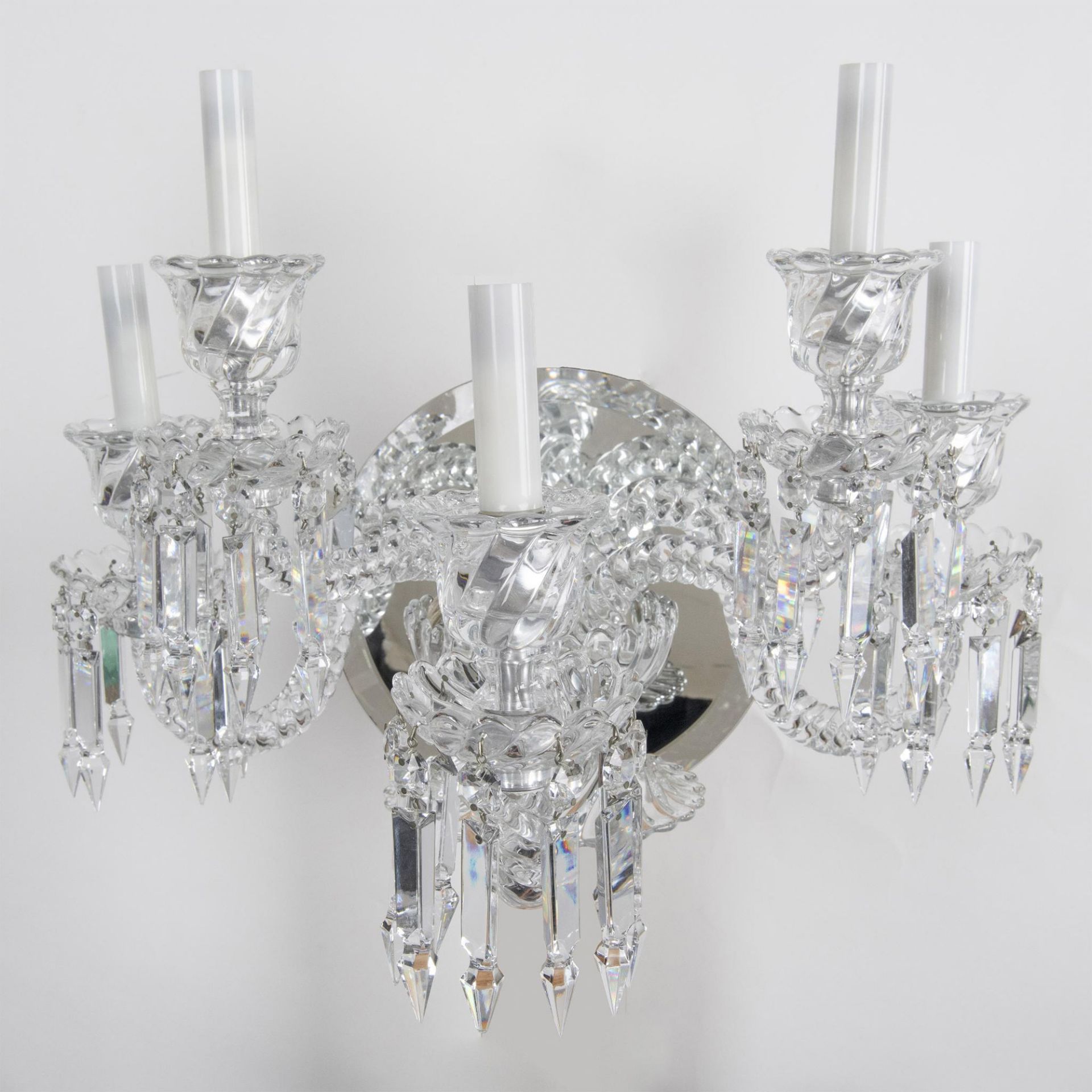 Baccarat Crystal Bambous 5 Arm Wall Sconce - Bild 4 aus 9