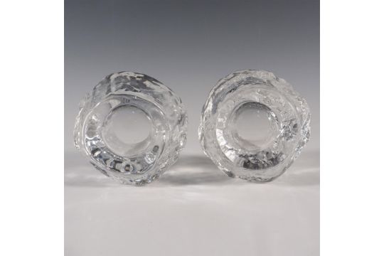 Pair of Kosta Boda by Ann Warff Candle Holders, Snowball - Bild 2 aus 3