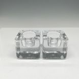 Pair of Orrefors Crystal Nordic Light Ice Cube Votives