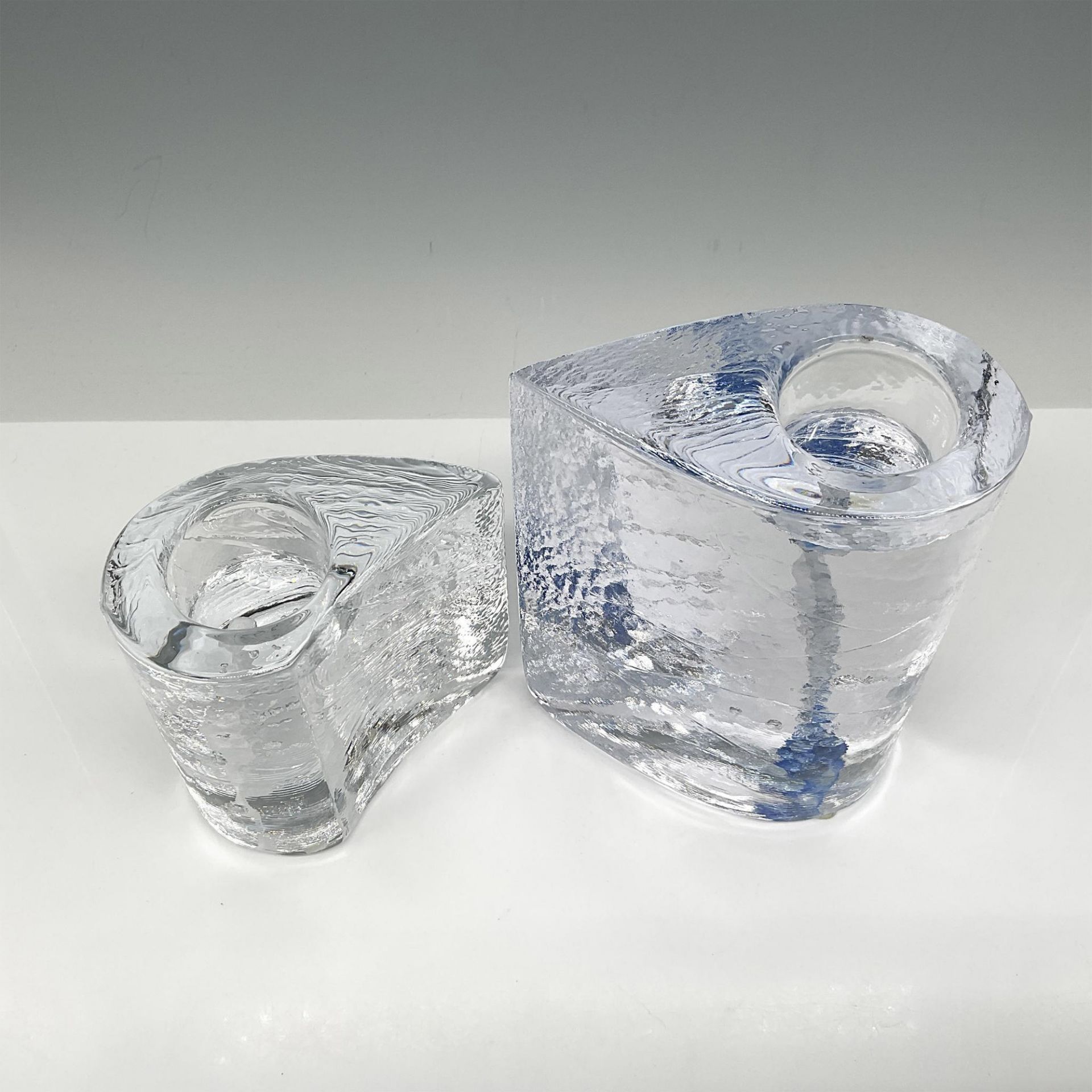 2pc Kosta Boda Art Glass Candle Holders - Bild 2 aus 4