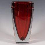 Waterford Crystal Flower Vase, Metra Red