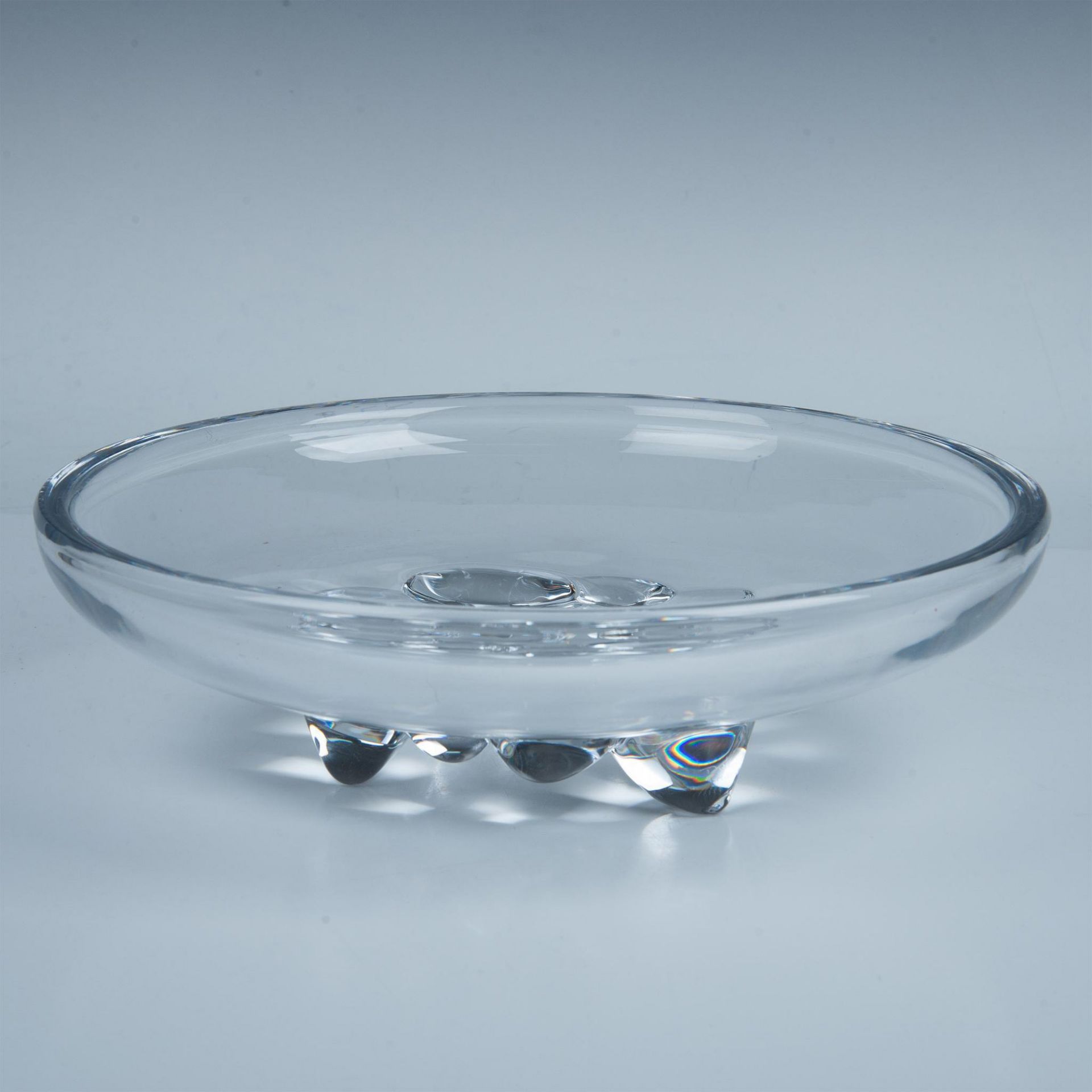 Daum Nancy Crystal Centerpiece Bowl with Conical Feet - Image 2 of 5