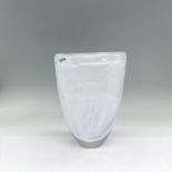 Kosta Boda Glass Vase, White Swirl