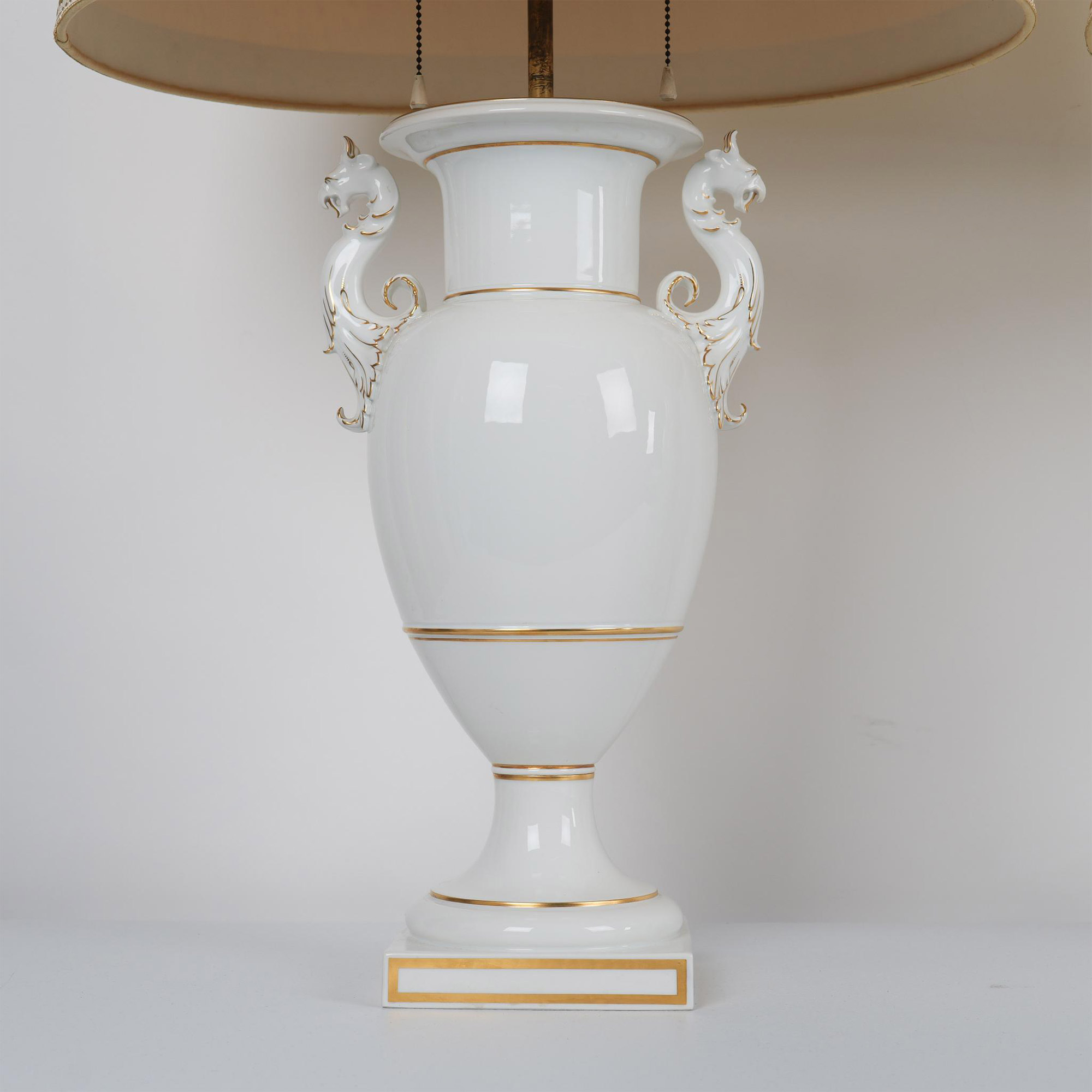 Pair of KPM White Porcelain Amphora Lamps - Image 2 of 9
