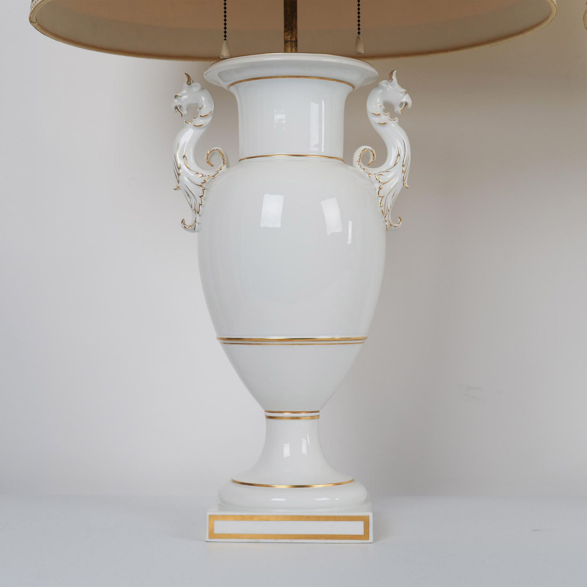 Pair of KPM White Porcelain Amphora Lamps - Image 2 of 9