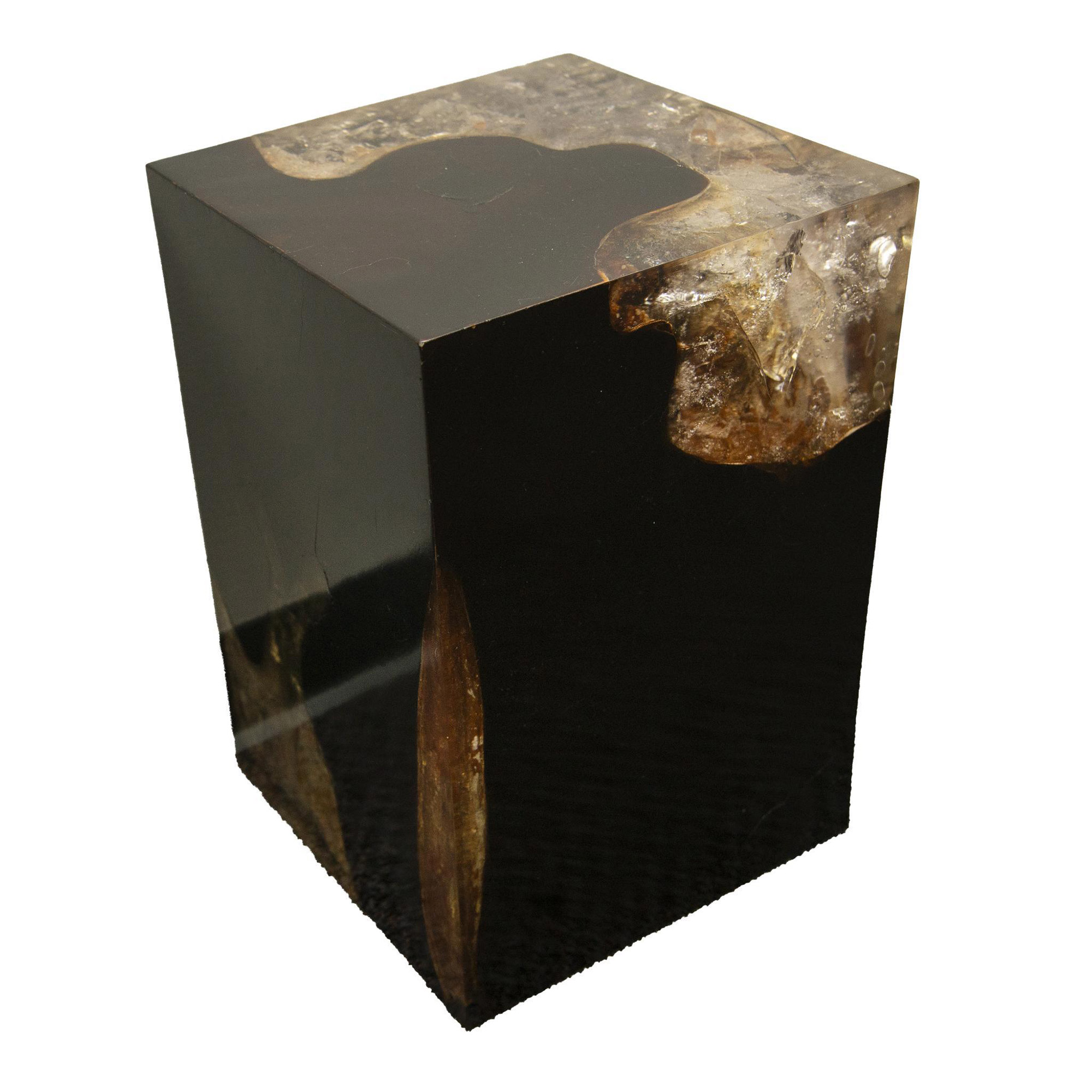 Andrianna Shamaris Cracked Resin Side Table - Image 4 of 4