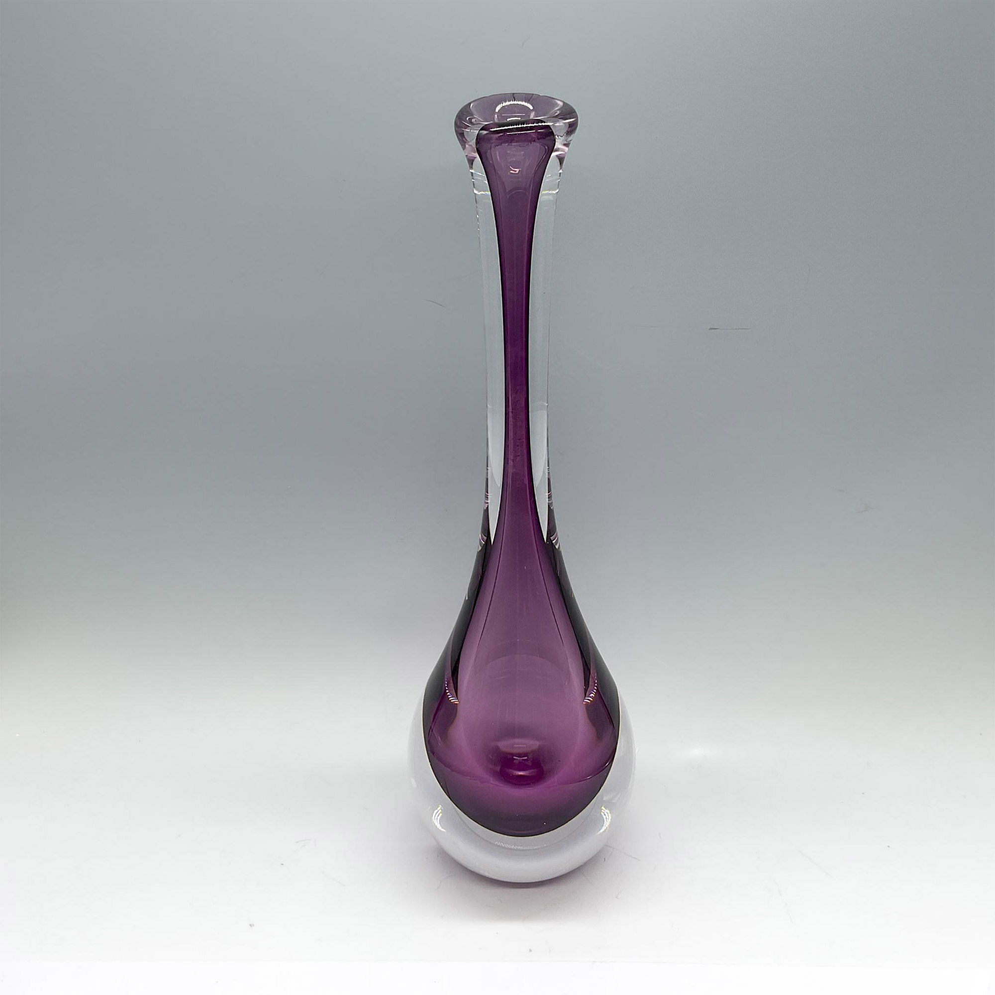 Vintage Studio Ahus Sweden Art Glass Amethyst Vase