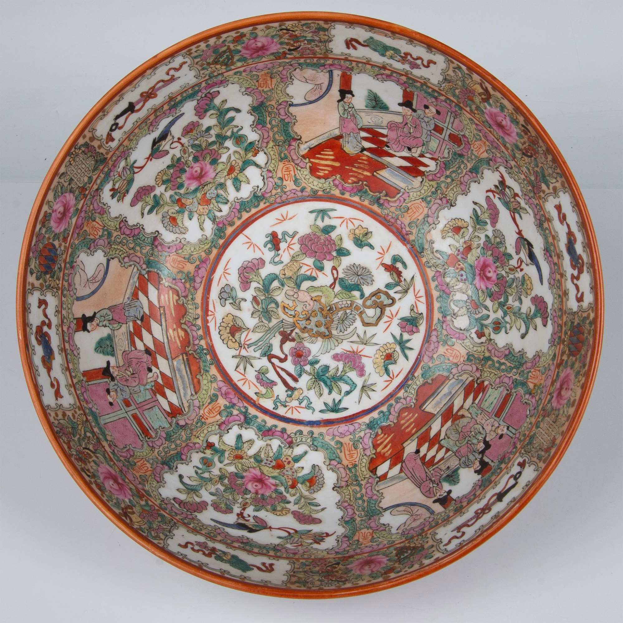 Early Republic Chinese Rose Medallion Porcelain Bowl - Image 3 of 5