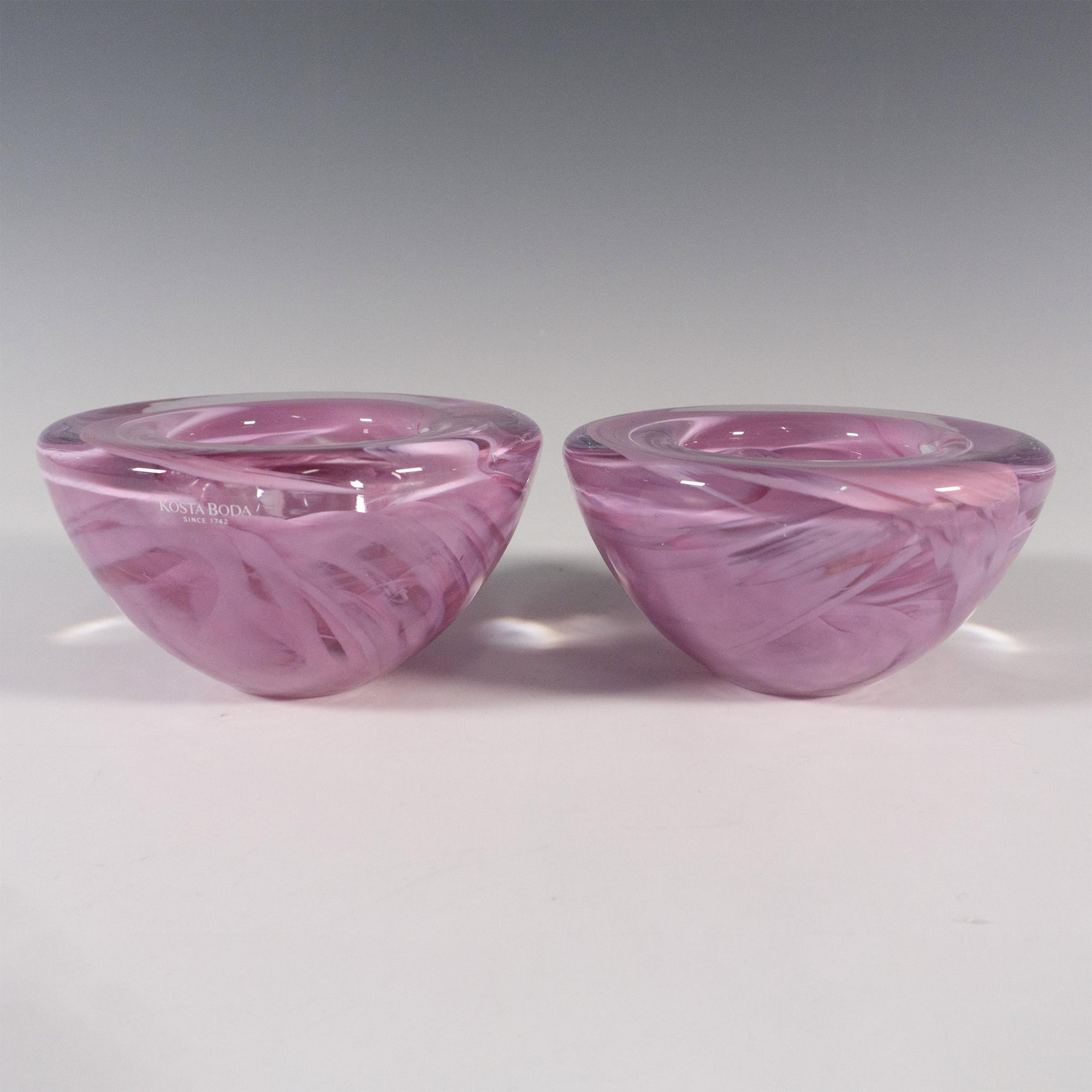 Pair of Kosta Boda by Anna Ehrner Candle Holders, Atoll