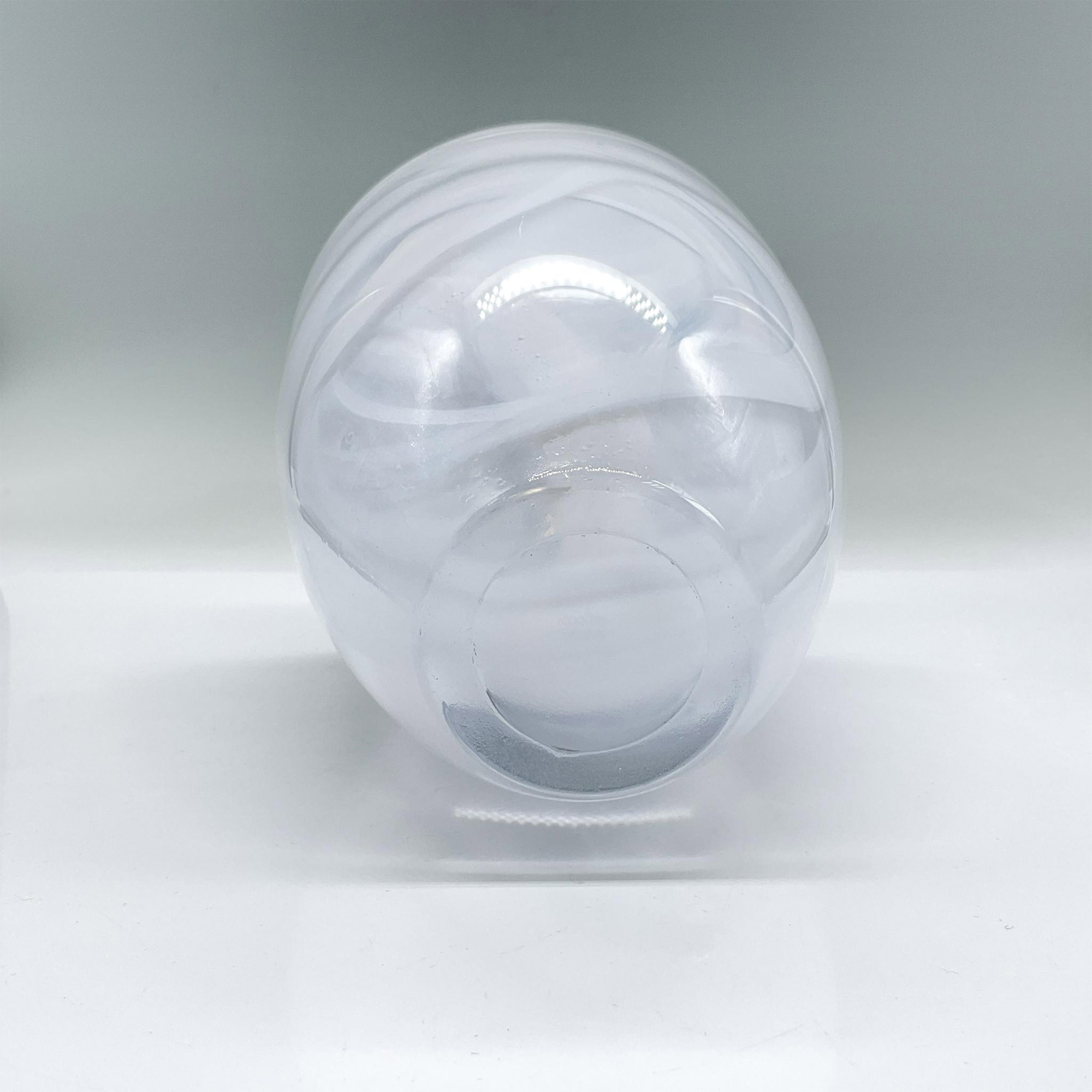 Kosta Boda Glass Vase, White Swirl - Image 3 of 3