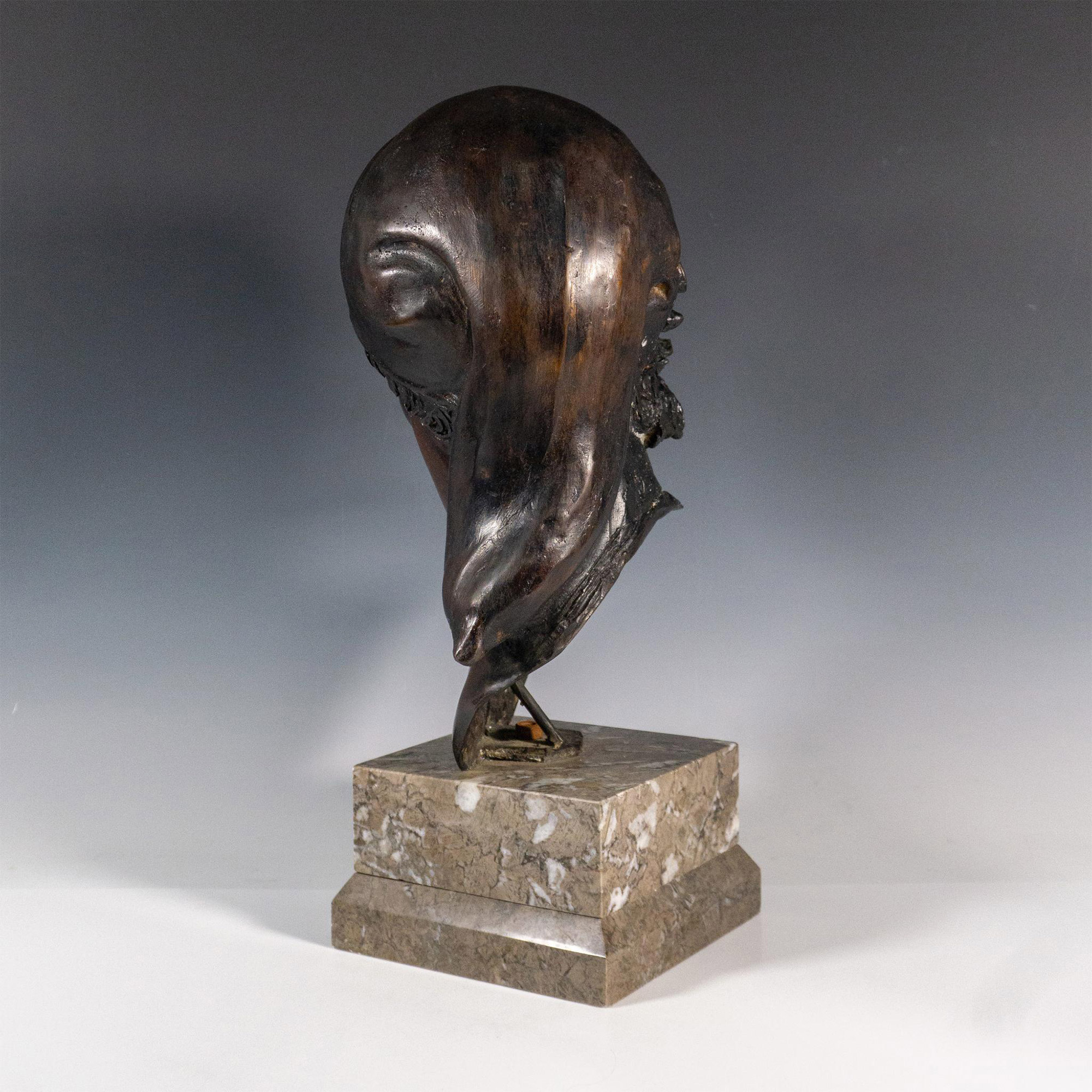 Lombardo, Original Bronze Portrait of a Young Boy, Signed - Image 3 of 5