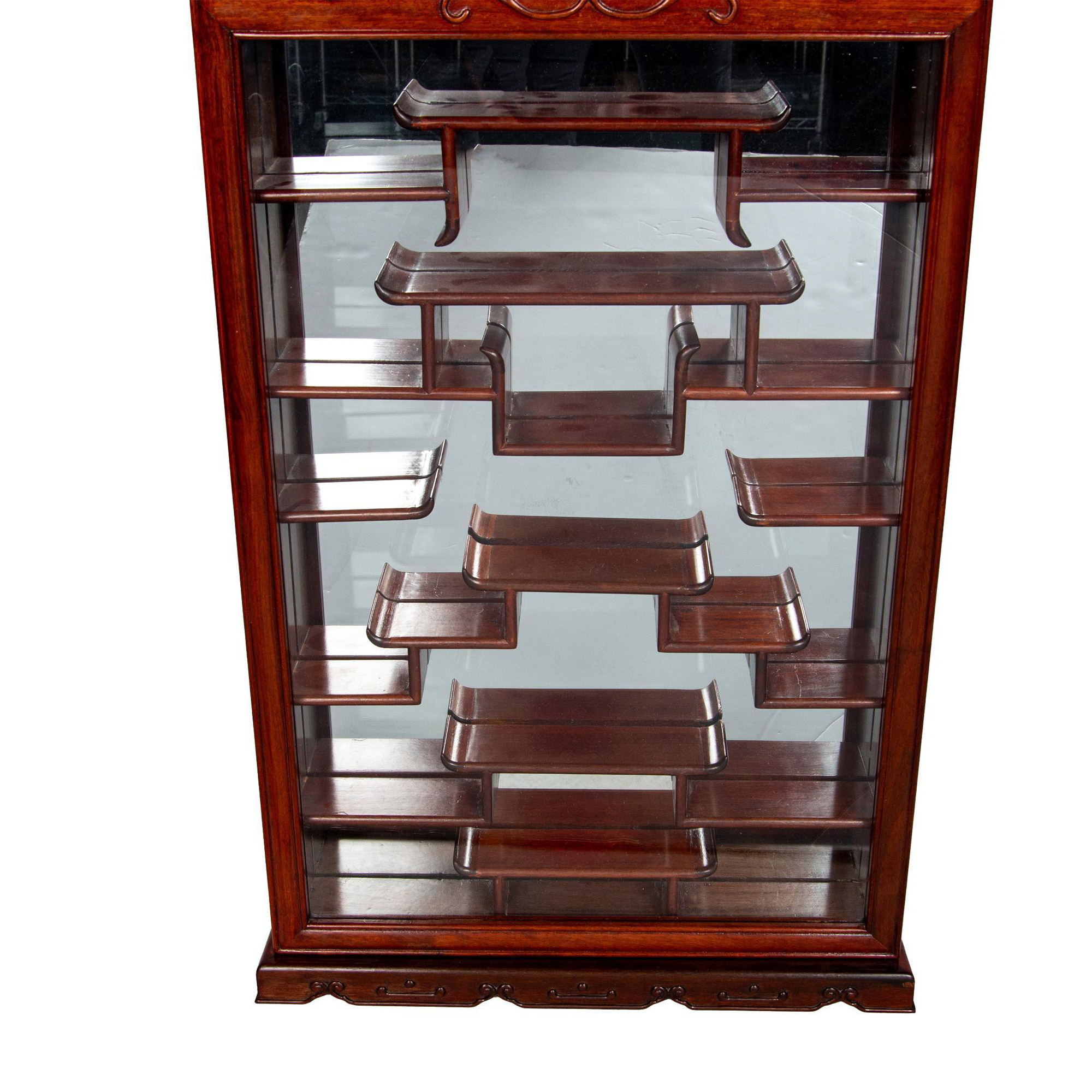 Chinese Hanging Wood Wall Display Case - Image 2 of 5