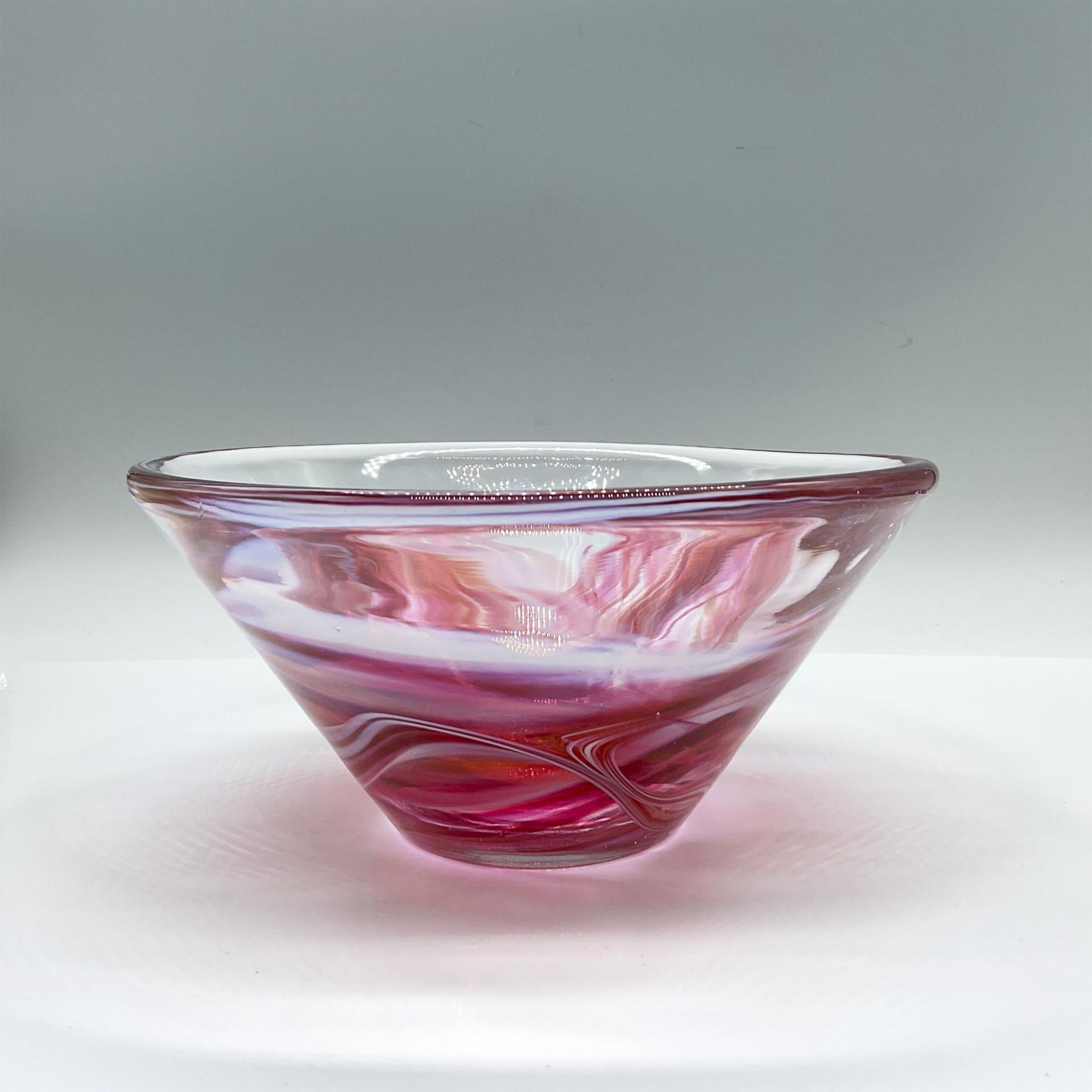 Kosta Boda Pink Swirl Bowl, Mine Pink