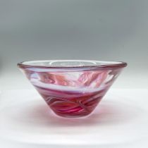 Kosta Boda Pink Swirl Bowl, Mine Pink