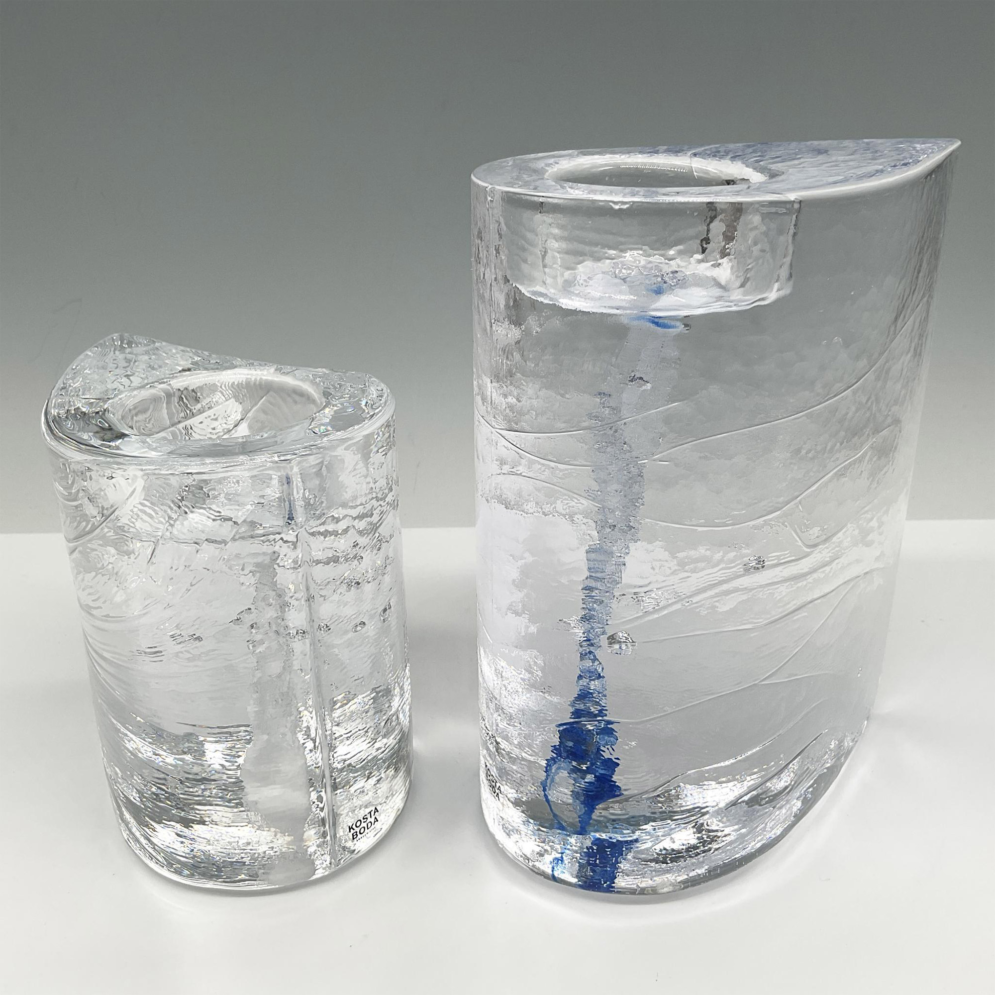 2pc Kosta Boda Art Glass Candle Holders - Image 3 of 4