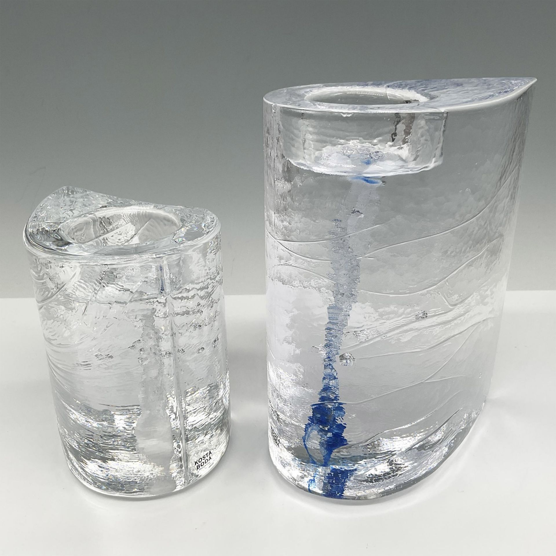 2pc Kosta Boda Art Glass Candle Holders - Bild 3 aus 4