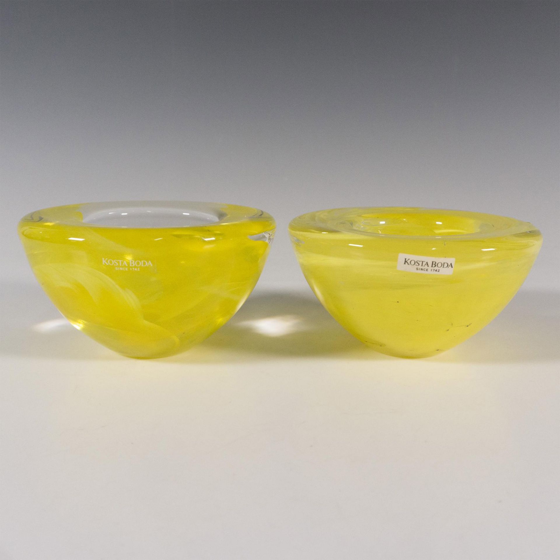 Pair of Kosta Boda by Anna Ehrner Candle Holders, Atoll