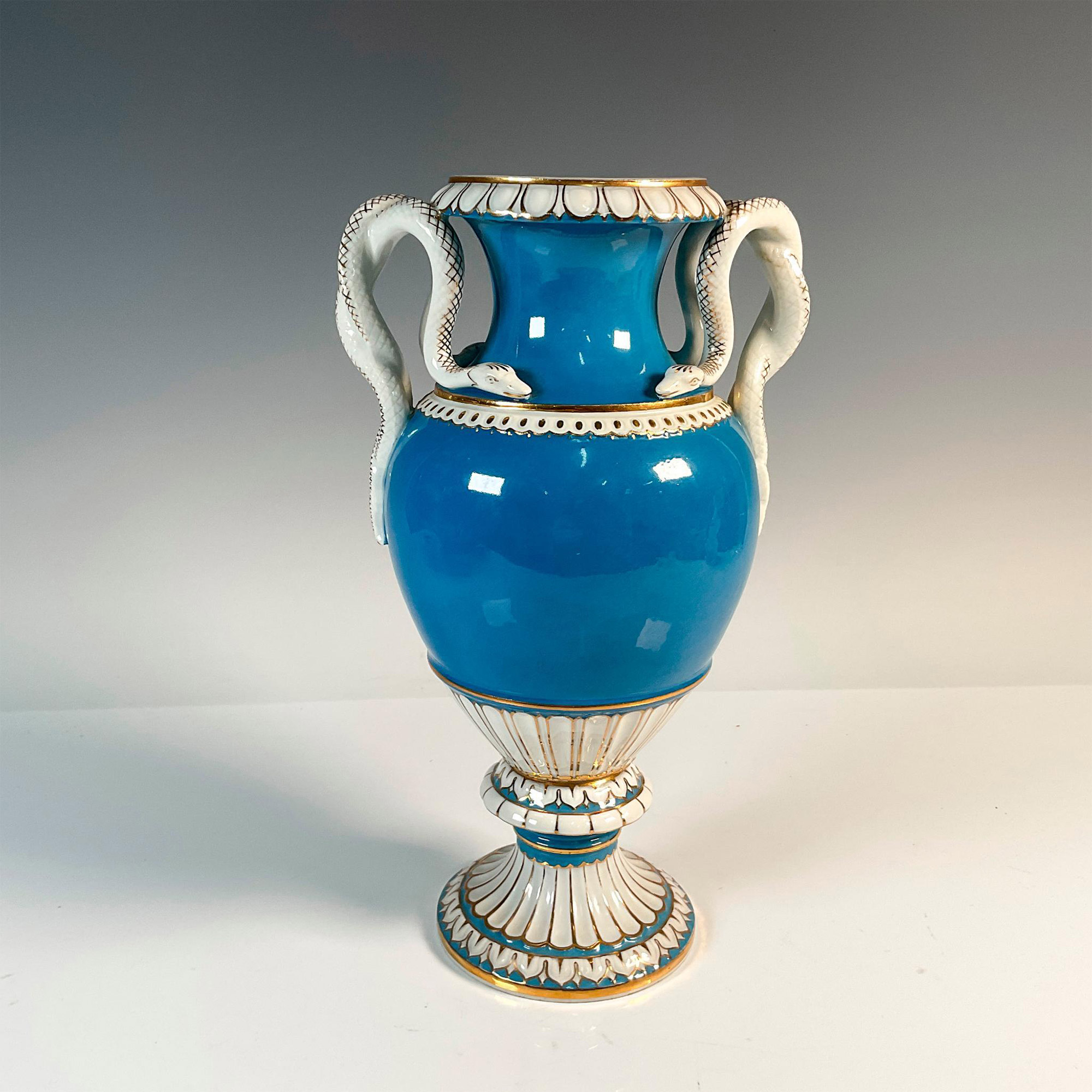 Meissen Porcelain Urn Vase with Snake Handles - Image 2 of 3