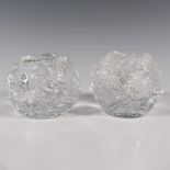 Pair of Kosta Boda by Ann Warff Candle Holders, Snowball